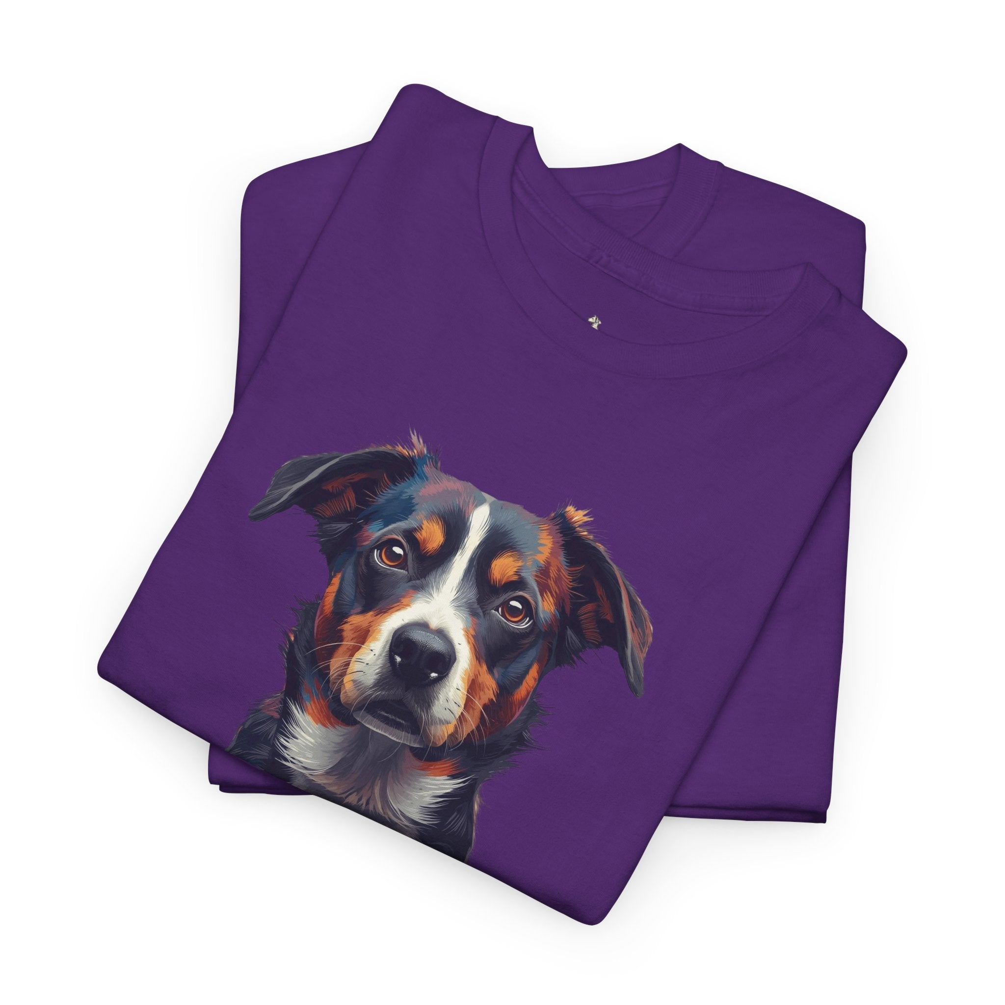 Australian Shepherd Portrait T-Shirt — Realistic Dog Face Tee for Dog Lovers