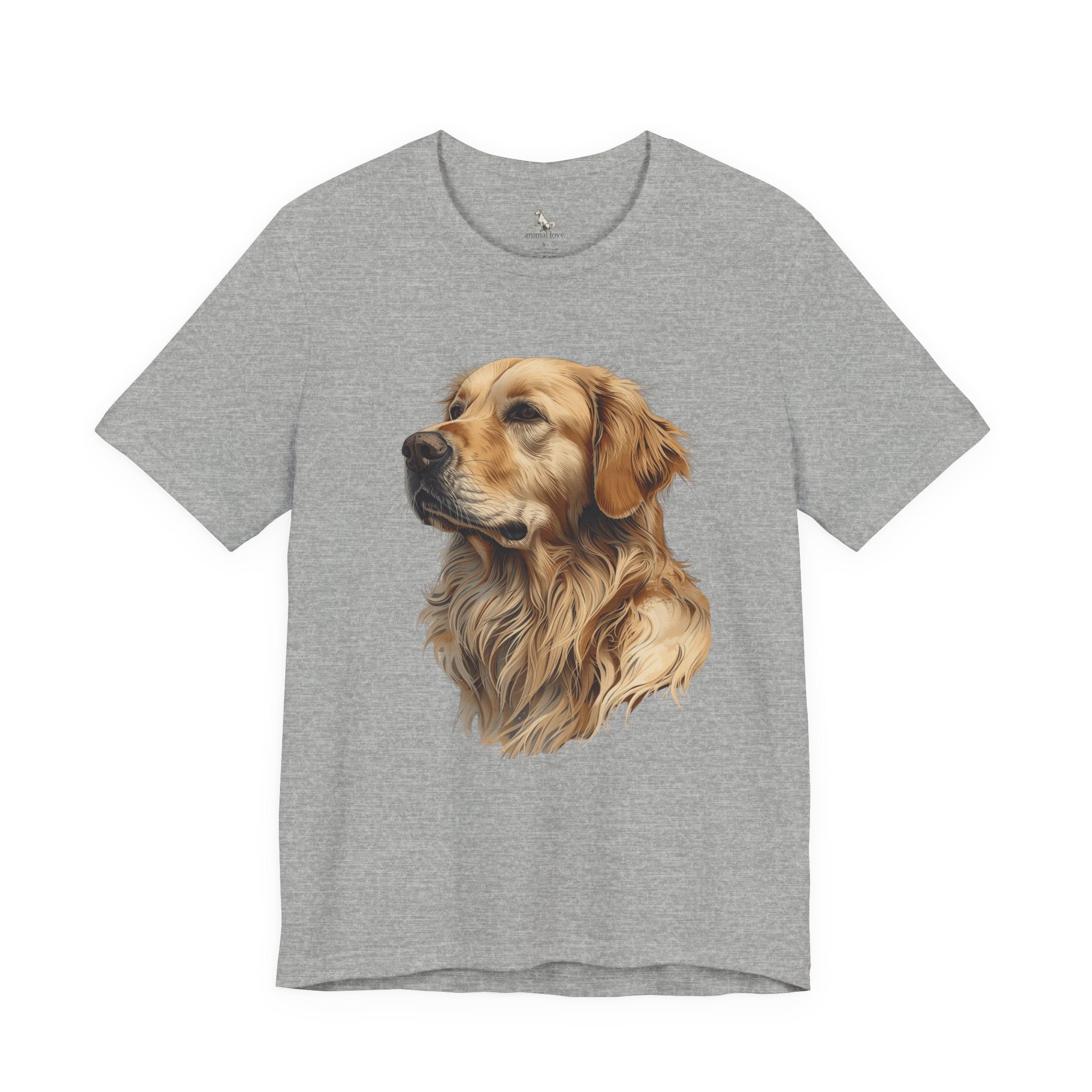 Golden Retriever Portrait T-Shirt — Realistic Dog Tee for Pet Lovers