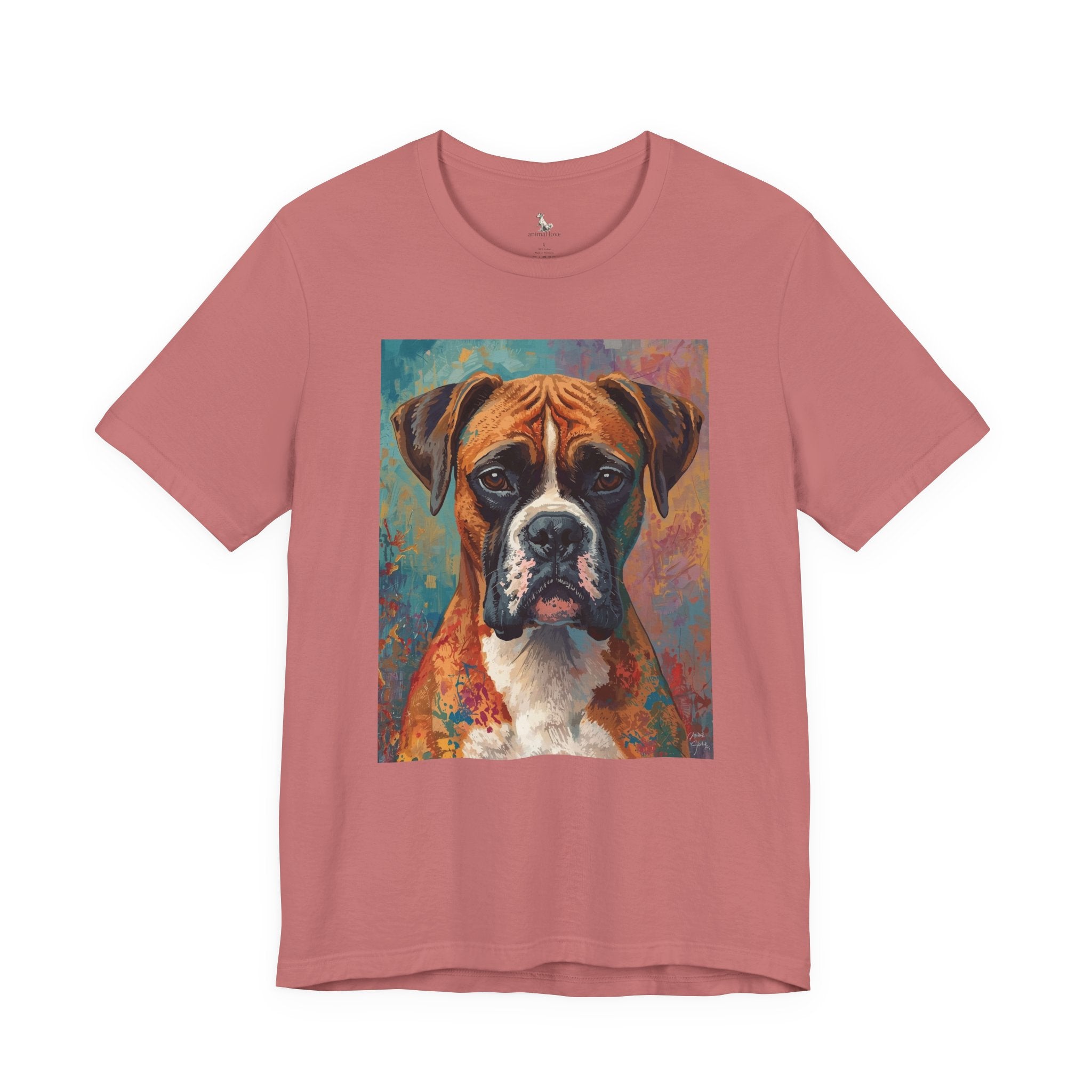 Boxer Dog Portrait T-Shirt — Colorful Painterly Canine Tee