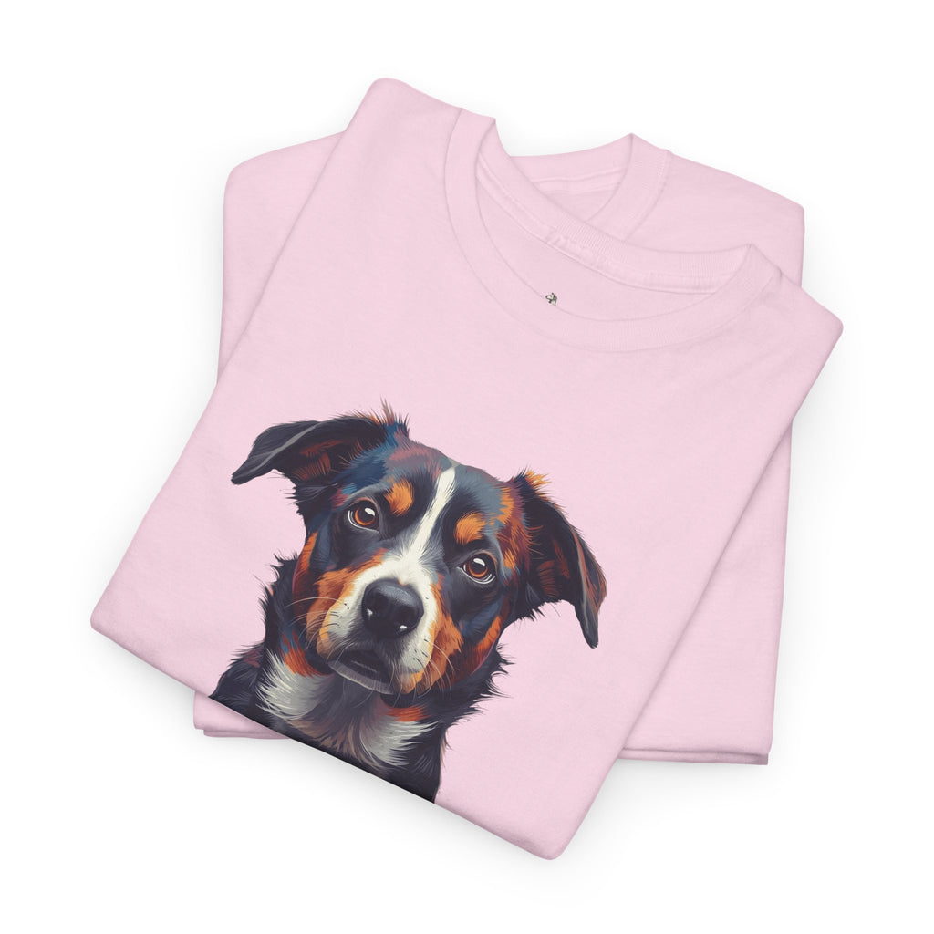 Australian Shepherd Portrait T-Shirt — Realistic Dog Face Tee for Dog Lovers