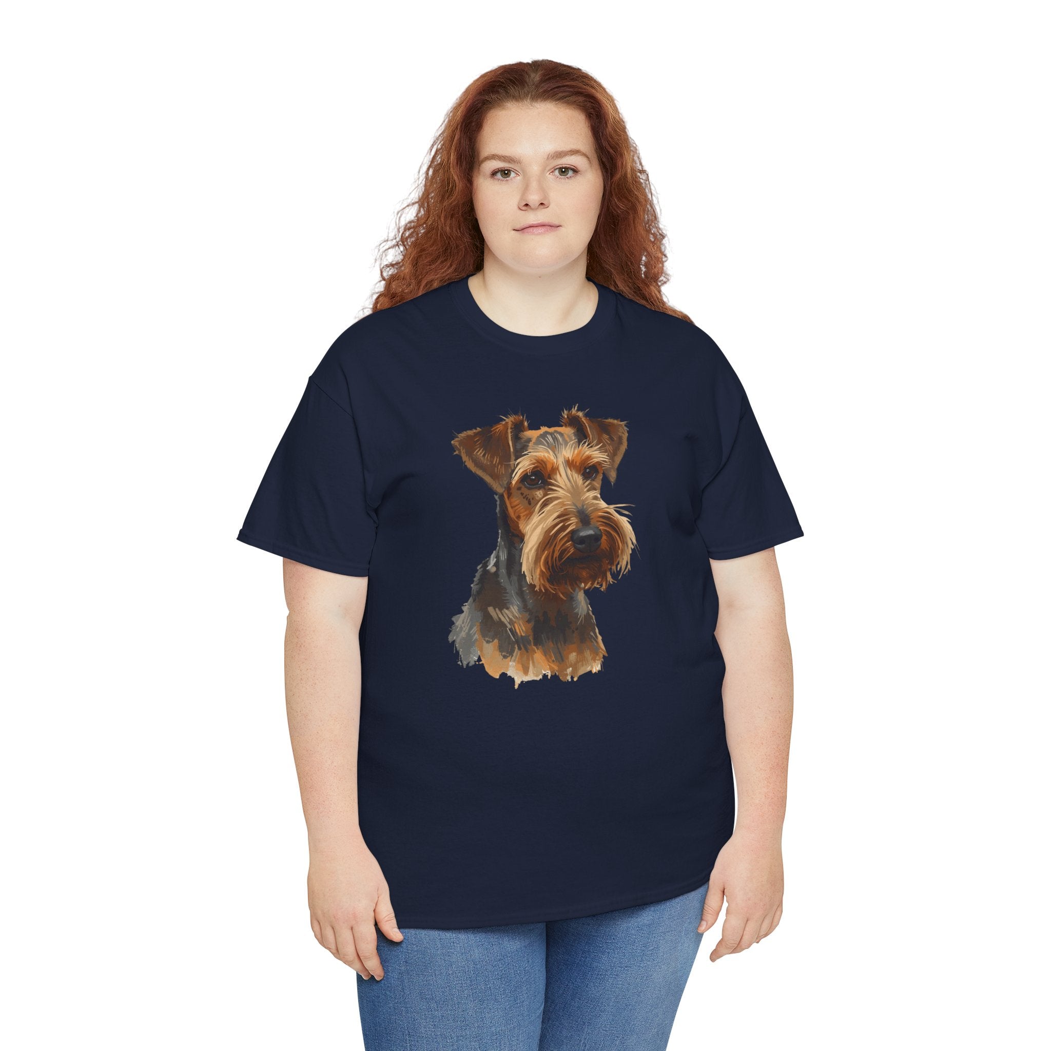 Airedale Terrier Portrait T‑Shirt – Realistic Dog Face Tee for Airedale Lovers