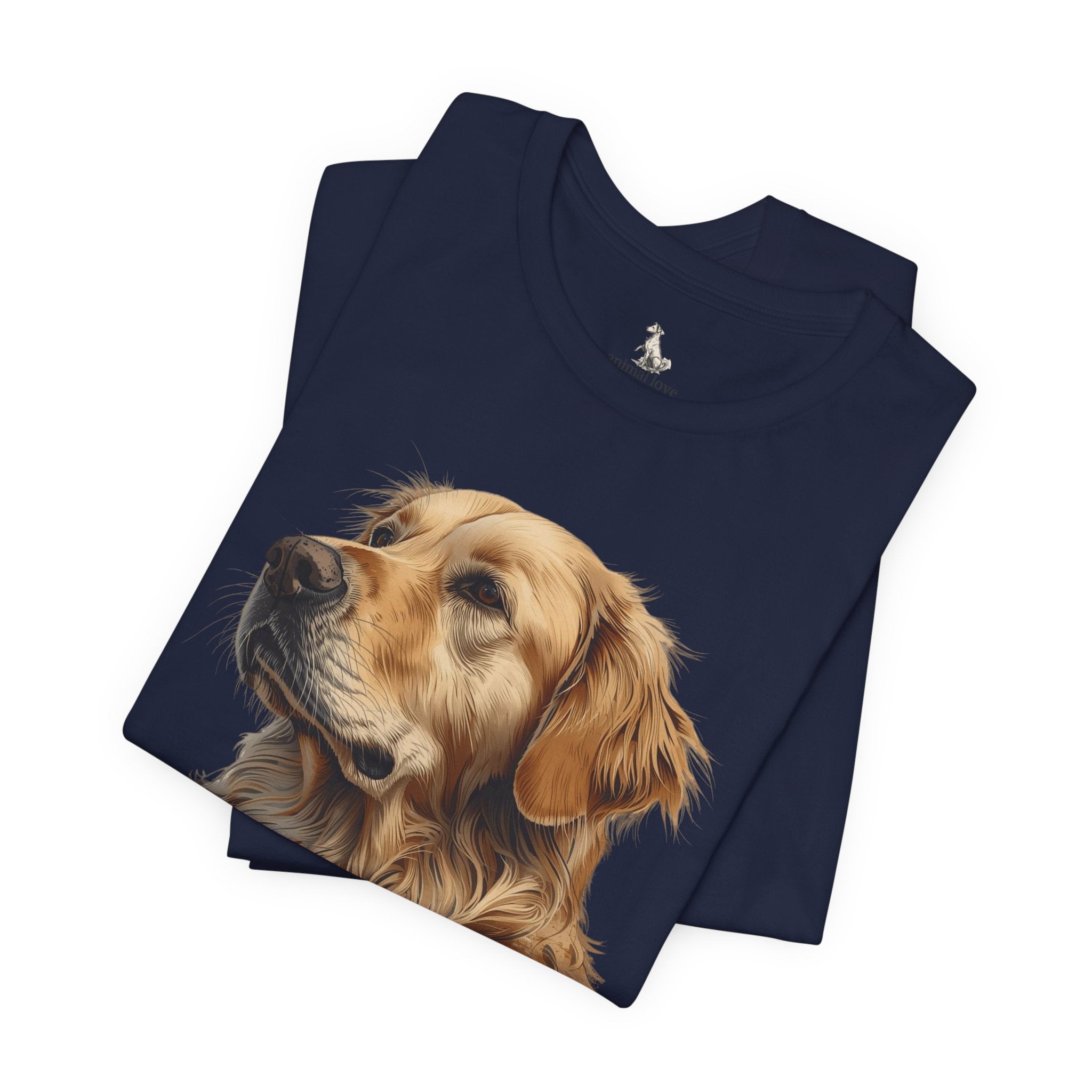Golden Retriever Portrait T-Shirt — Realistic Dog Tee for Pet Lovers