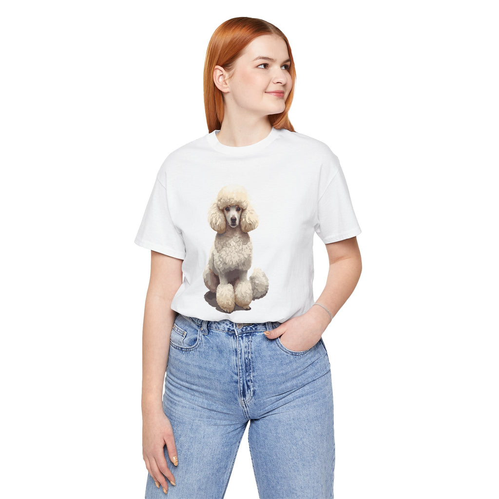 Poodle Portrait T‑Shirt — Realistic White Standard Poodle Tee
