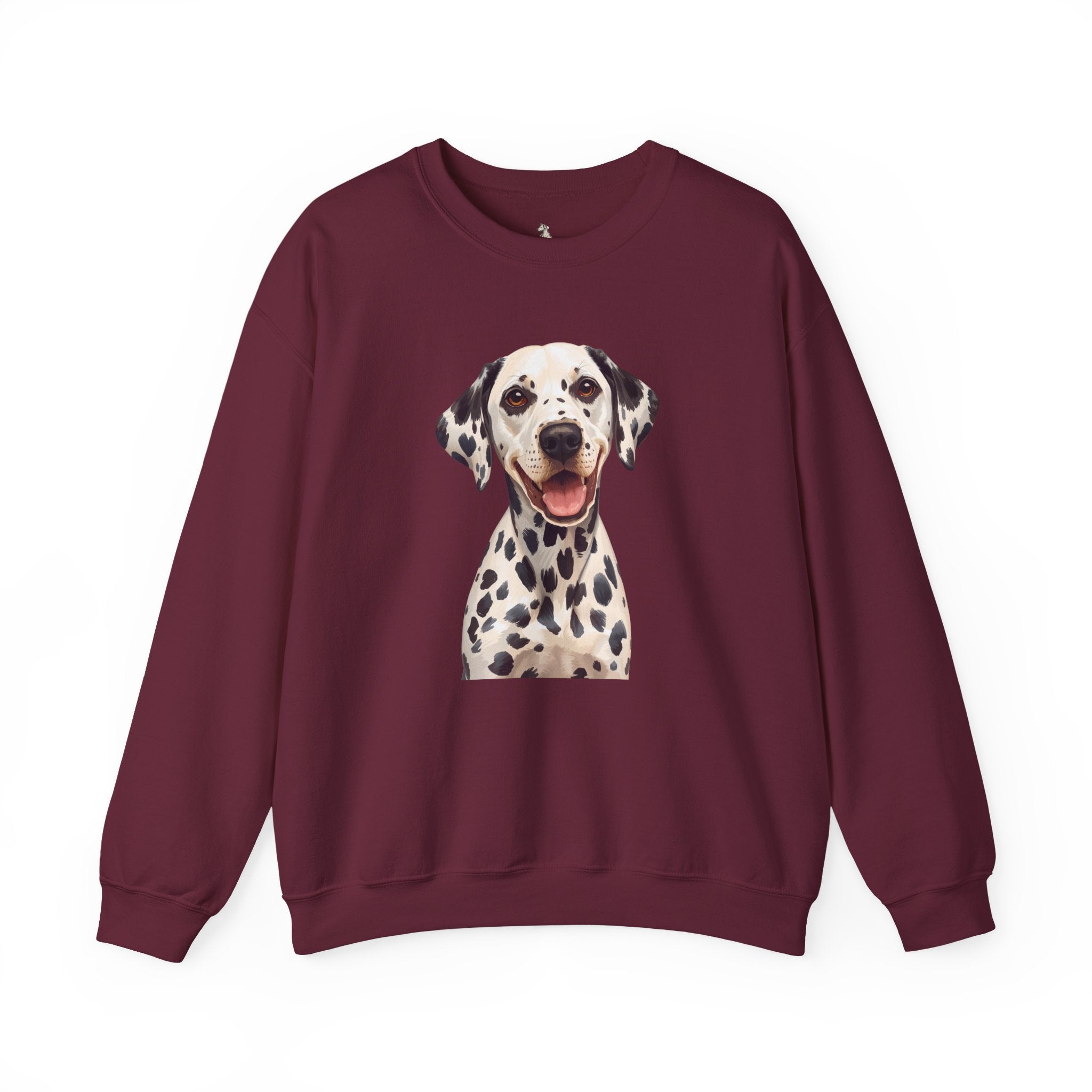 Dalmatian Smile Crewneck Sweatshirt — Cute Dog Graphic Pullover