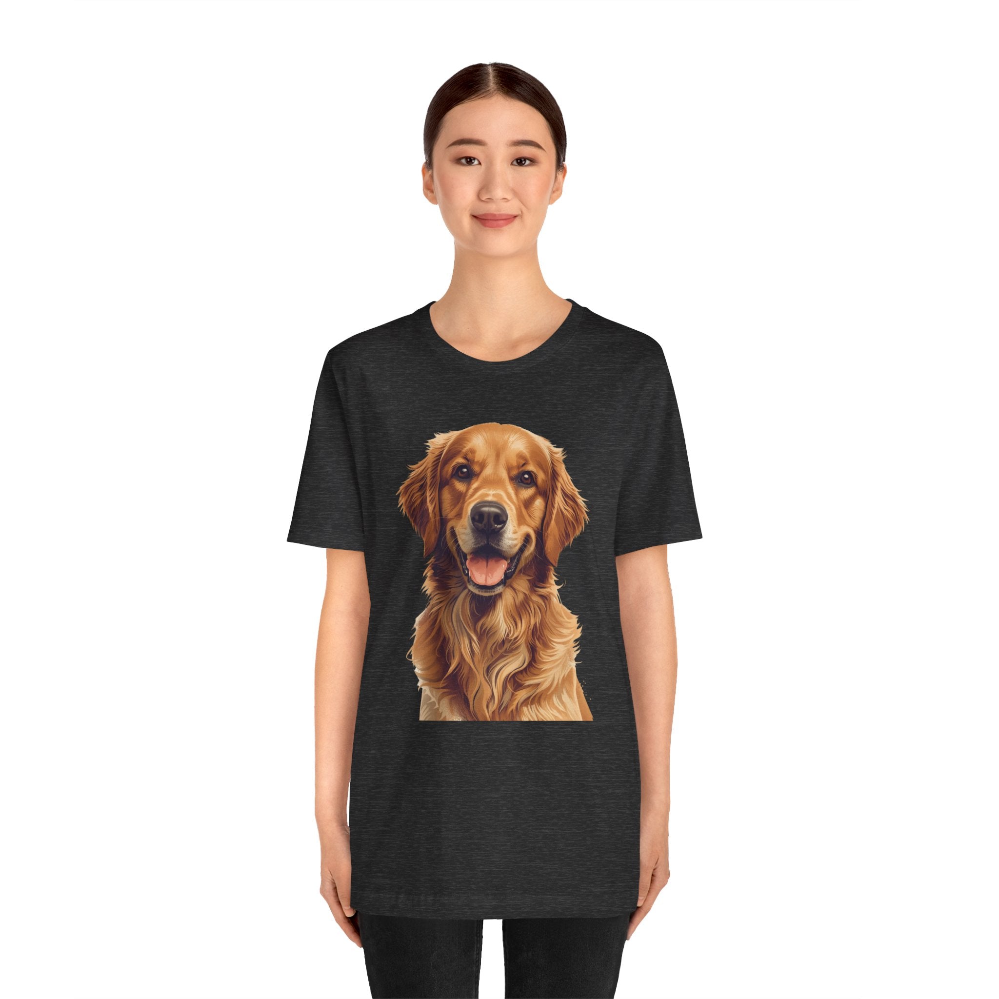 Golden Retriever Portrait T-Shirt — Smiling Dog Tee for Dog Lovers