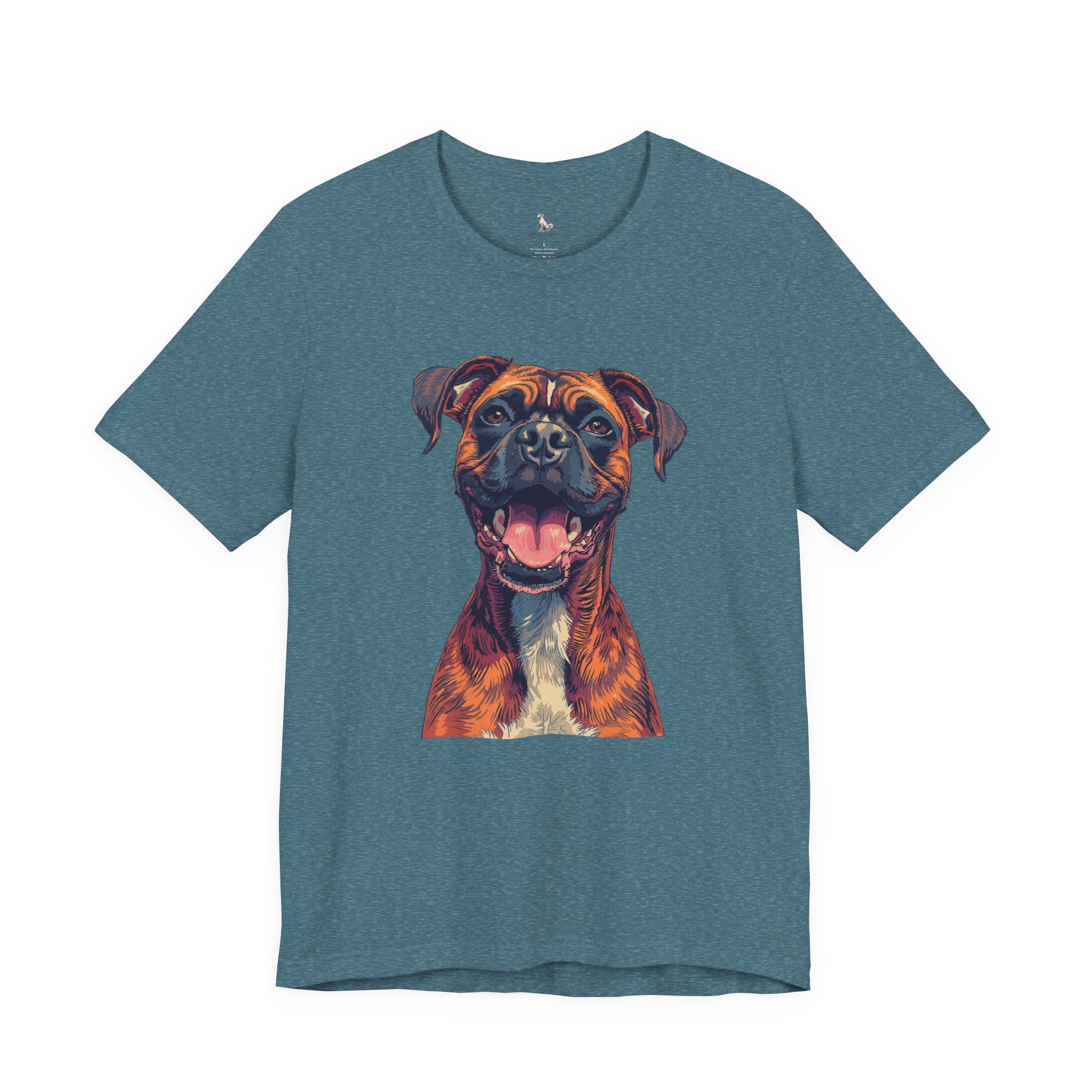 Happy Boxer Dog T‑Shirt — Colorful Portrait Pet Tee