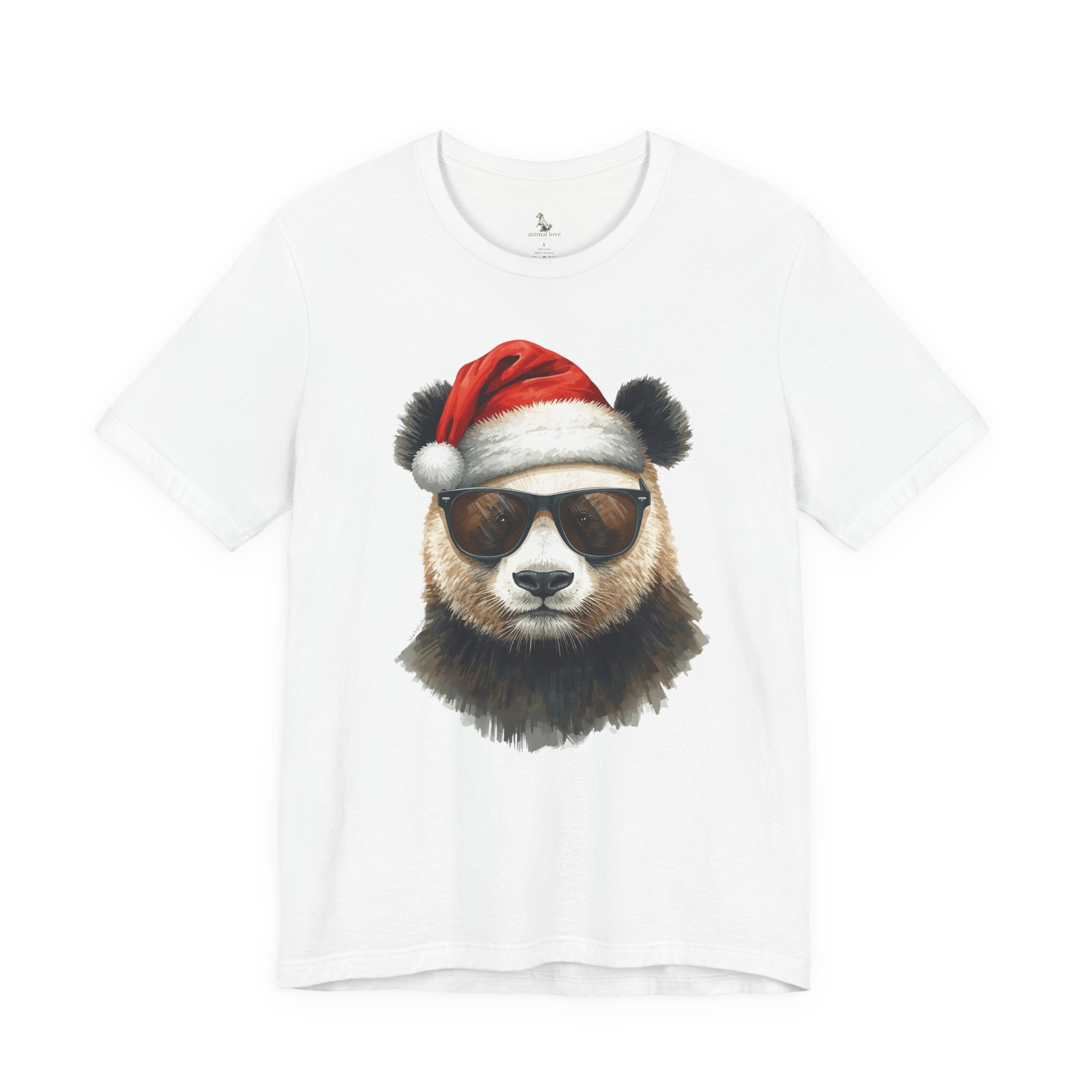 Panda With Santa Hat T-Shirt – Cool Sunglasses Holiday Tee