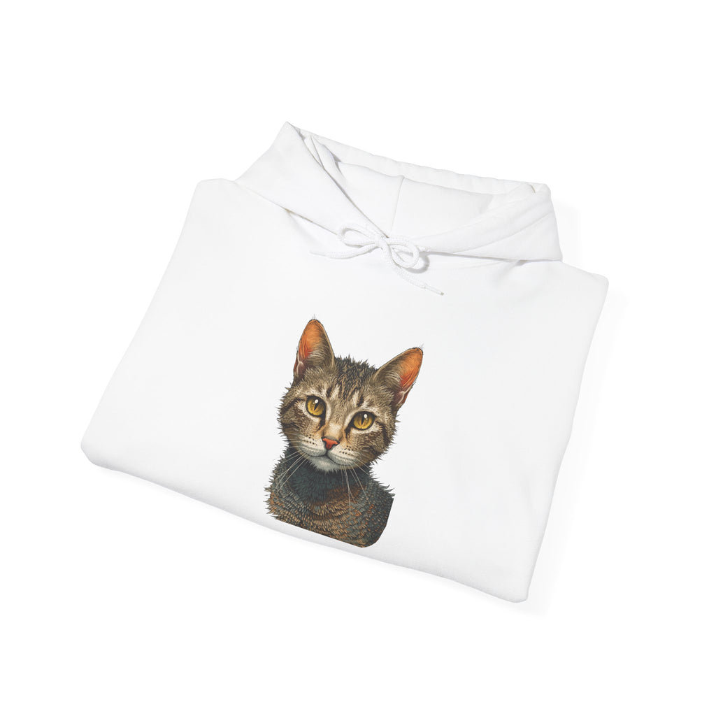 Cat Portrait Hoodie — Realistic Tabby Kitten Graphic Pullover