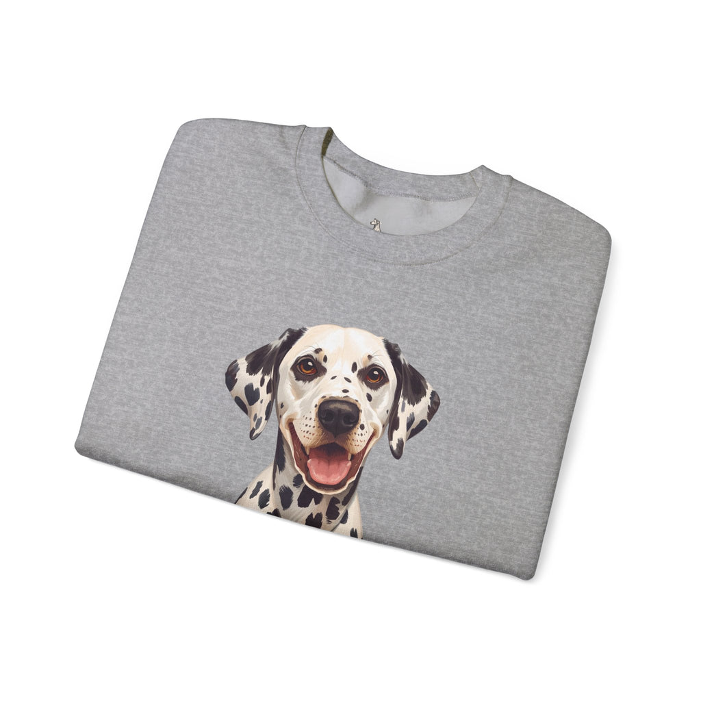 Dalmatian Smile Crewneck Sweatshirt — Cute Dog Graphic Pullover
