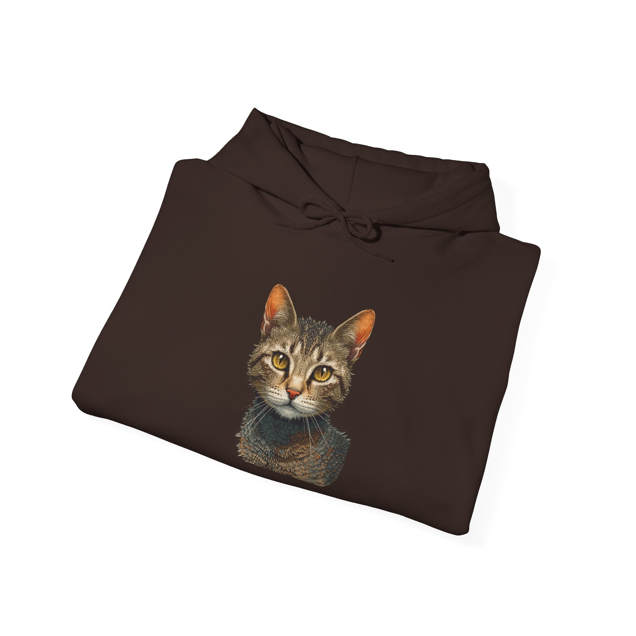Cat Portrait Hoodie — Realistic Tabby Kitten Graphic Pullover