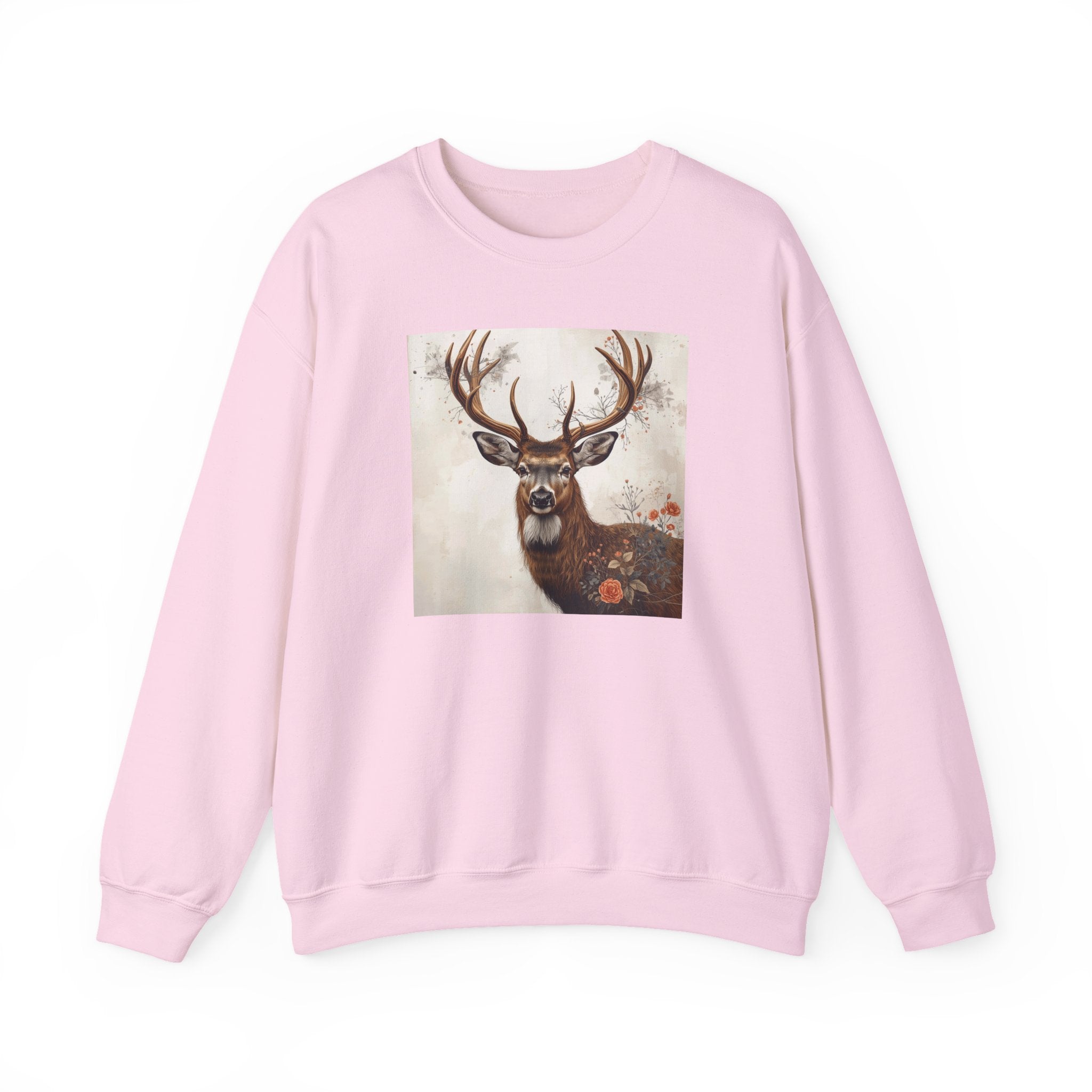 Deer Portrait Crewneck Sweatshirt — Rustic Stag Art Pullover