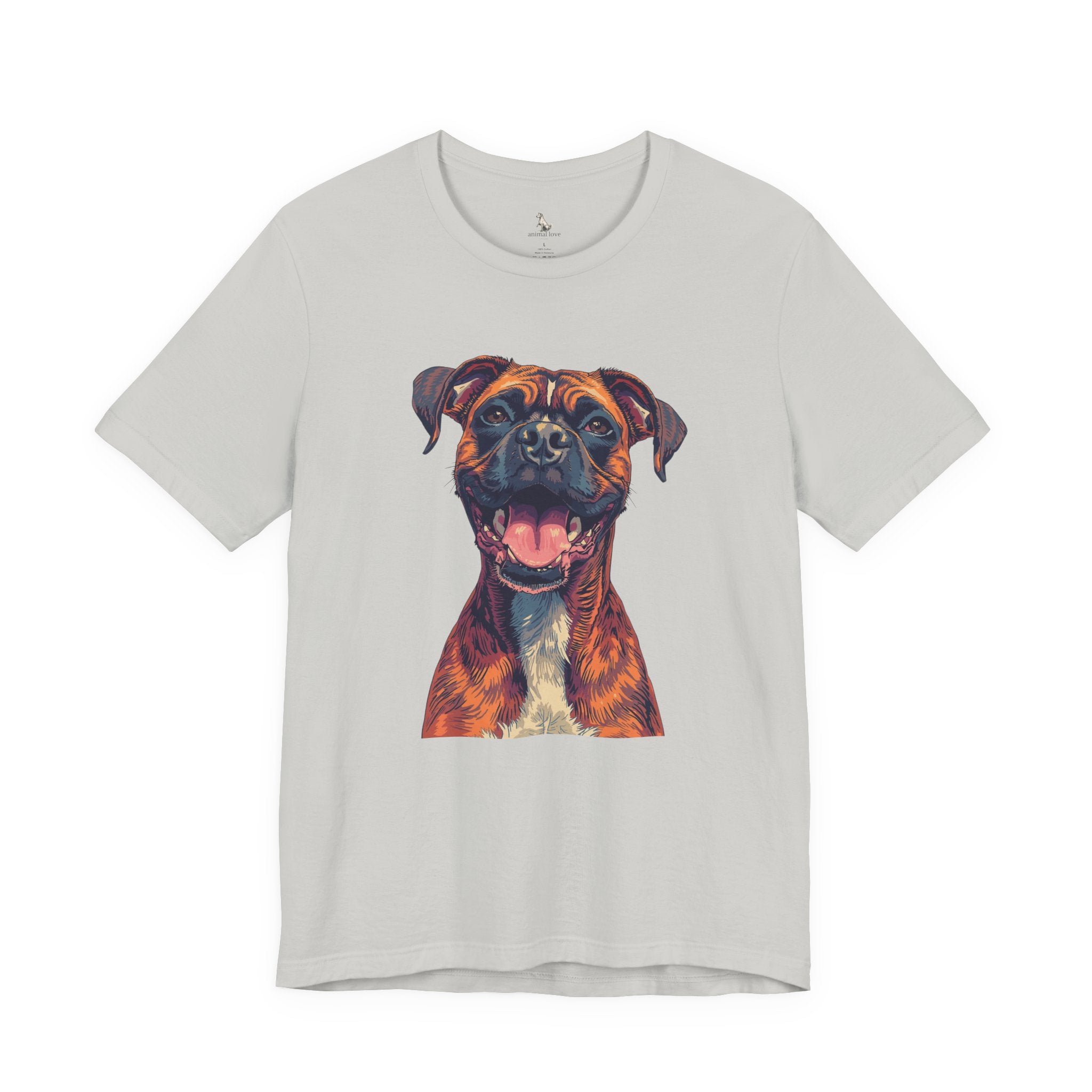 Happy Boxer Dog T‑Shirt — Colorful Portrait Pet Tee