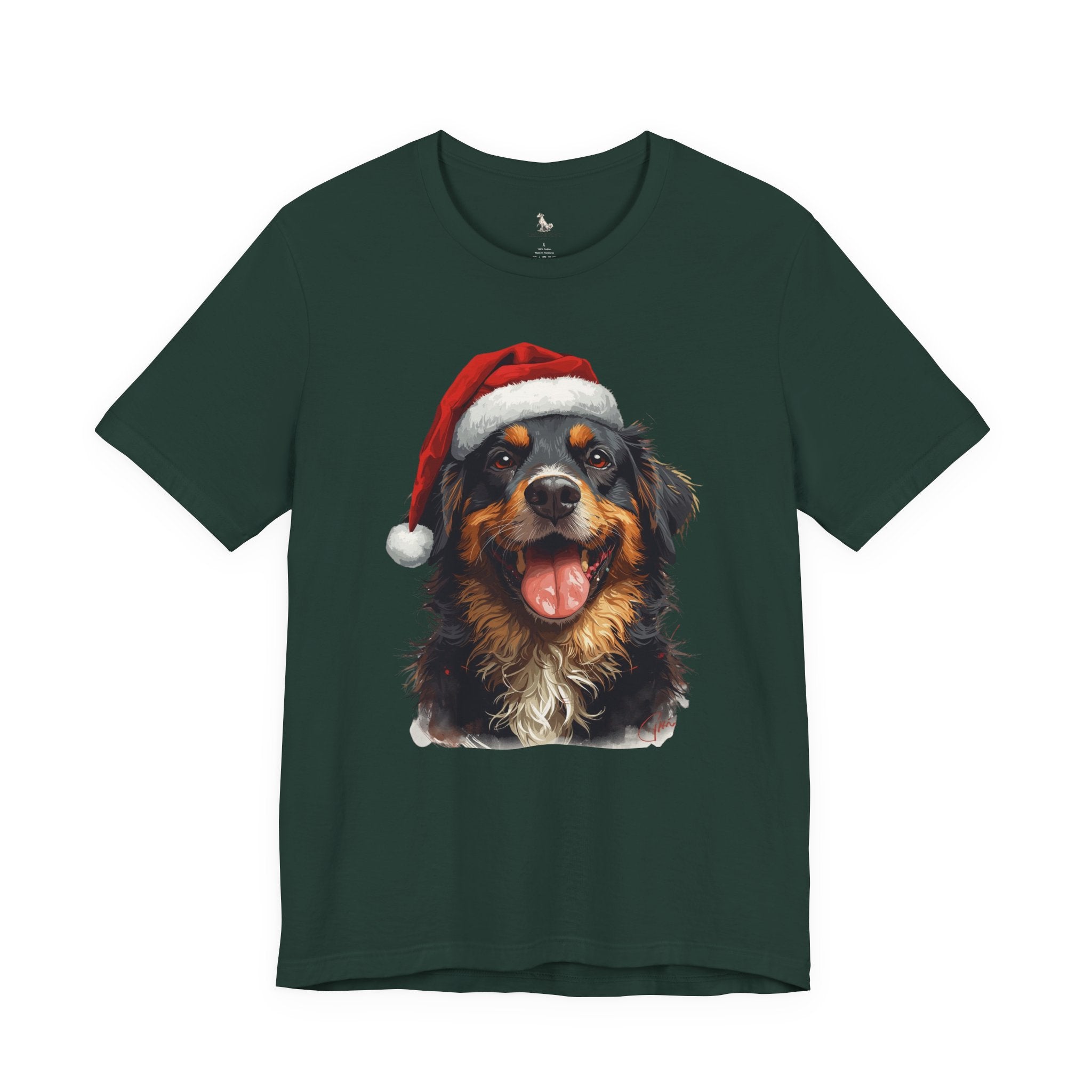 Christmas Bernese Mountain Dog T-Shirt — Santa Hat Holiday Tee