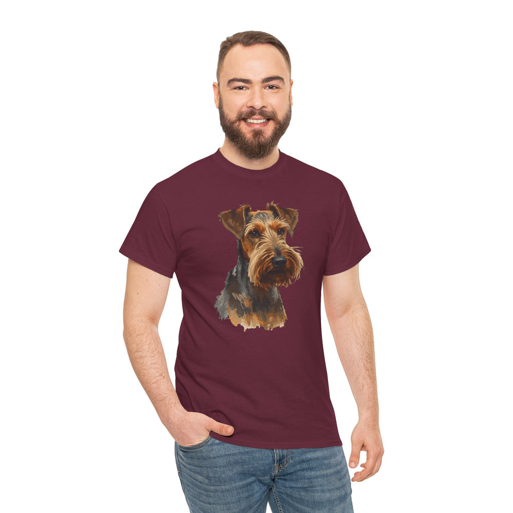 Airedale Terrier Portrait T‑Shirt – Realistic Dog Face Tee for Airedale Lovers