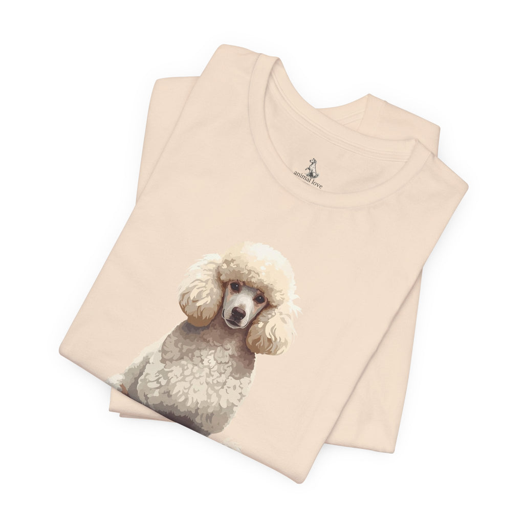 Poodle Portrait T‑Shirt — Realistic White Standard Poodle Tee