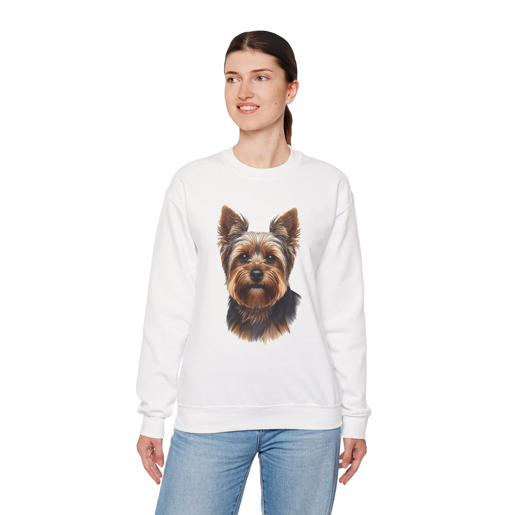 Yorkshire Terrier Crewneck Sweatshirt – Realistic Yorkie Portrait Pullover