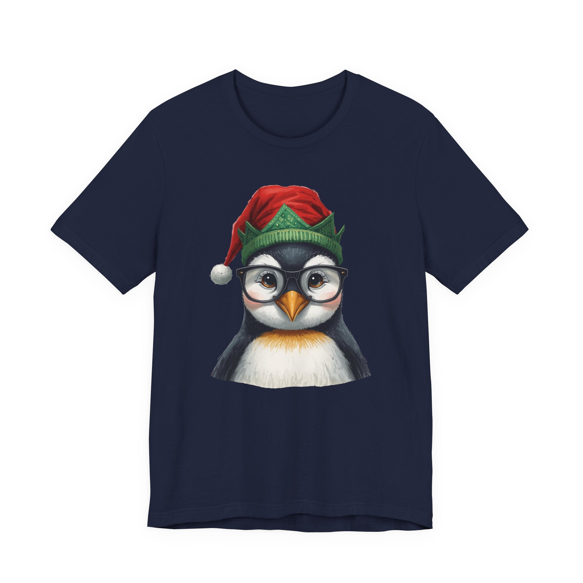 Penguin with Glasses Christmas Tee — Cute Holiday Penguin Shirt