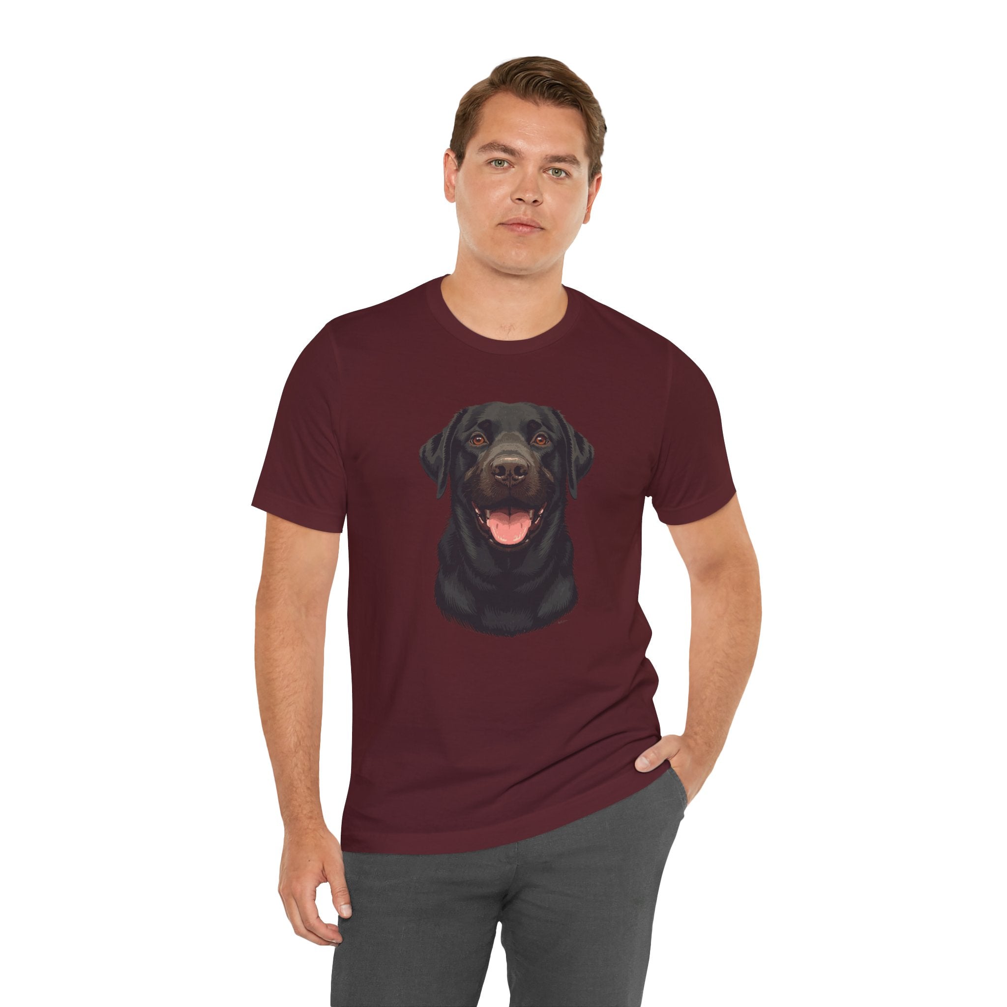 Black Labrador Portrait Tee - Happy Lab Dog Graphic T-Shirt