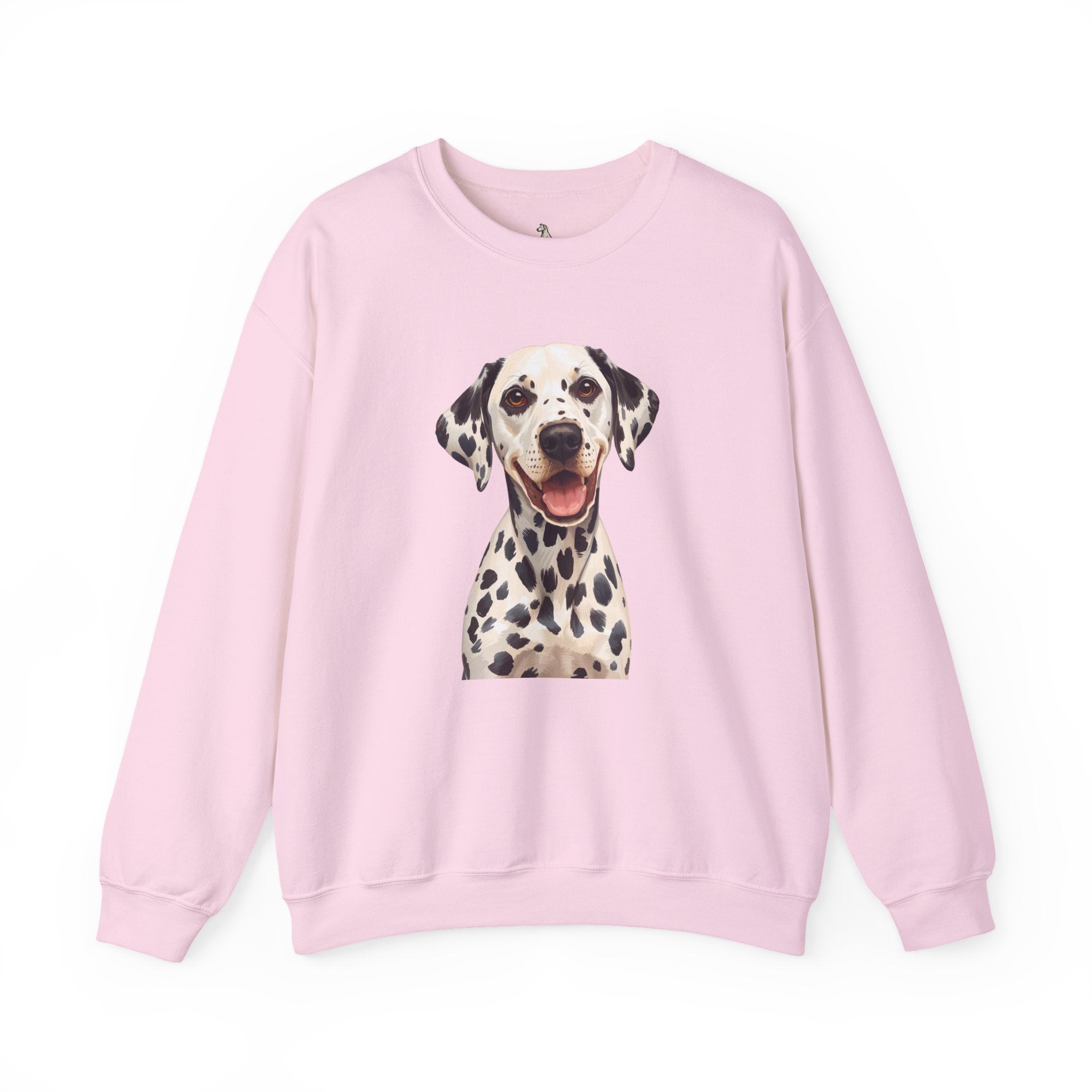 Dalmatian Smile Crewneck Sweatshirt — Cute Dog Graphic Pullover