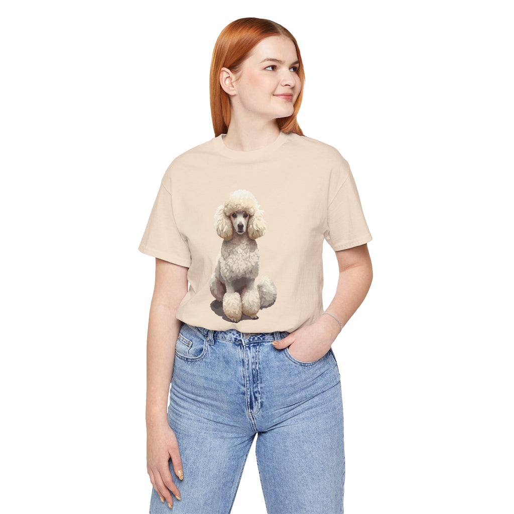 Poodle Portrait T‑Shirt — Realistic White Standard Poodle Tee