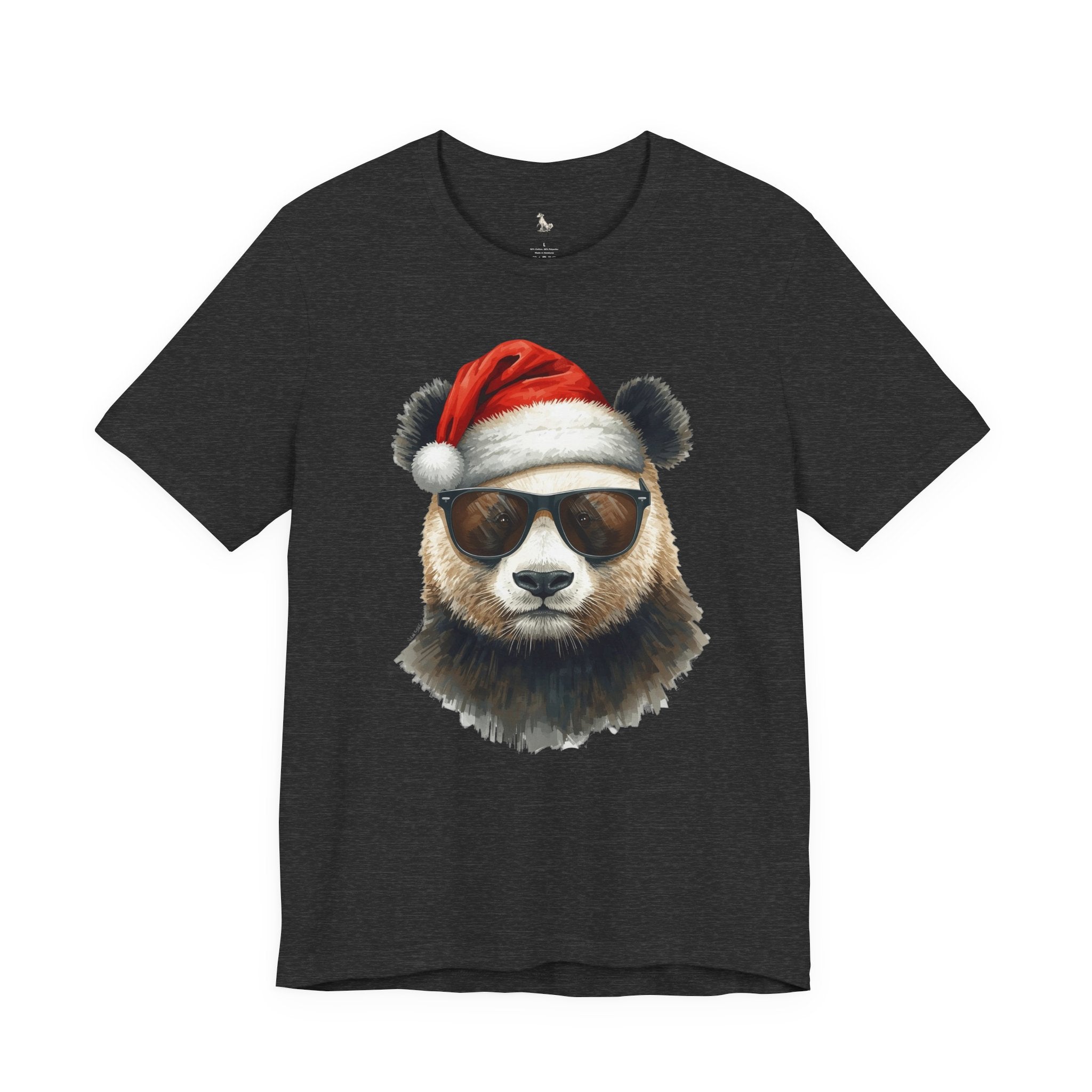 Panda With Santa Hat T-Shirt – Cool Sunglasses Holiday Tee