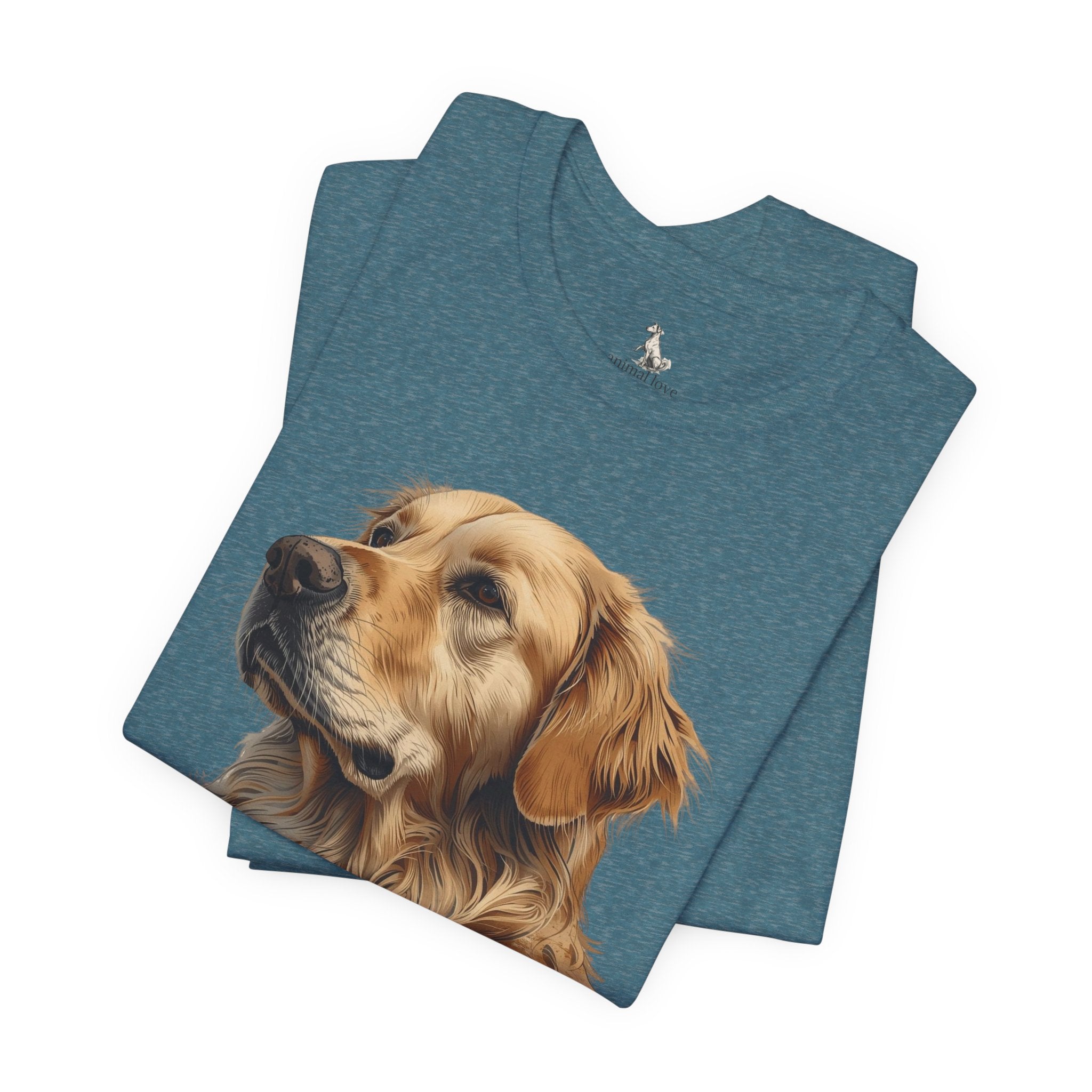 Golden Retriever Portrait T-Shirt — Realistic Dog Tee for Pet Lovers