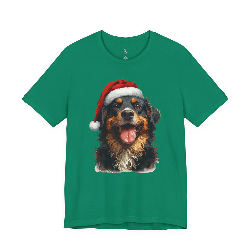 Christmas Bernese Mountain Dog T-Shirt — Santa Hat Holiday Tee