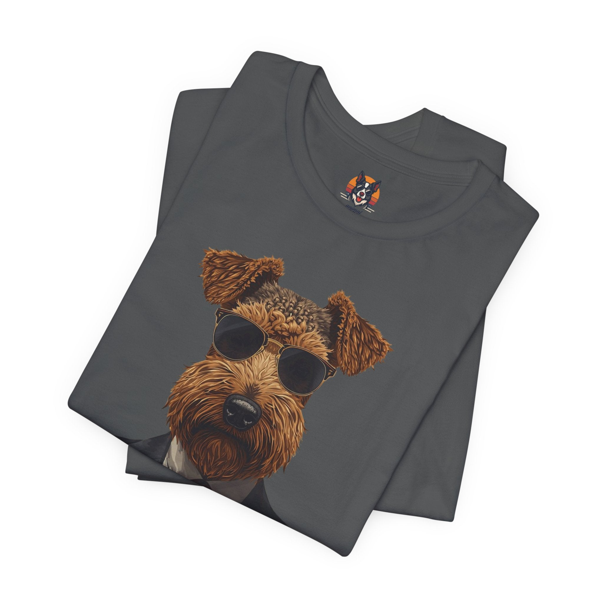 Airedale Gentleman T‑Shirt — Dog in Suit Graphic Tee