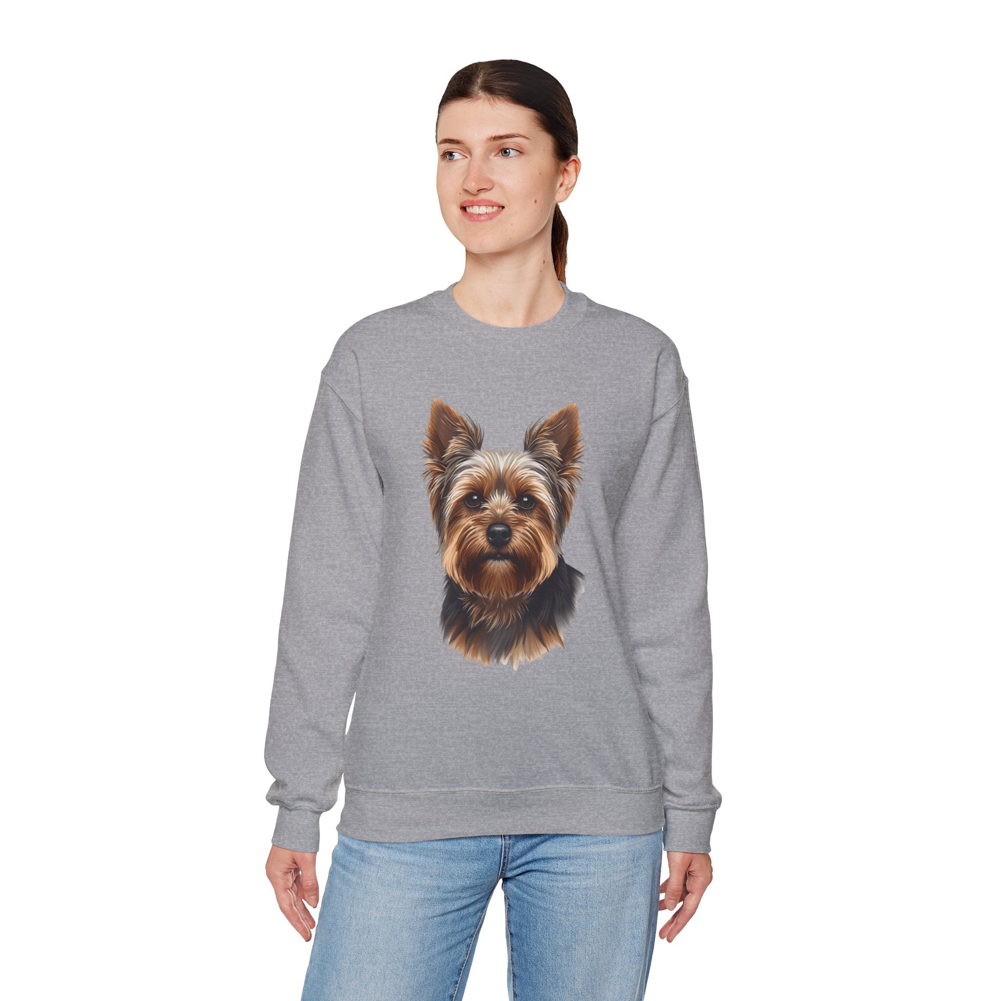 Yorkshire Terrier Crewneck Sweatshirt – Realistic Yorkie Portrait Pullover