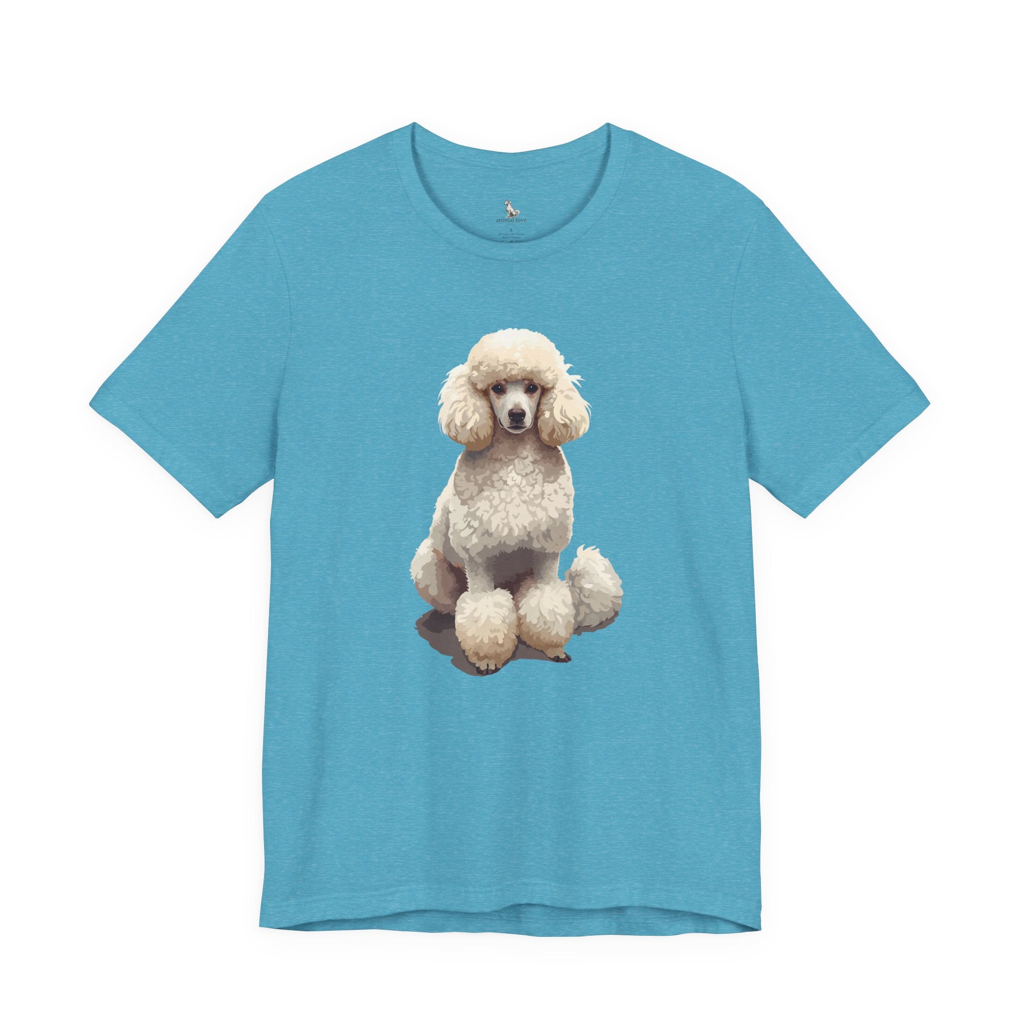 Poodle Portrait T‑Shirt — Realistic White Standard Poodle Tee