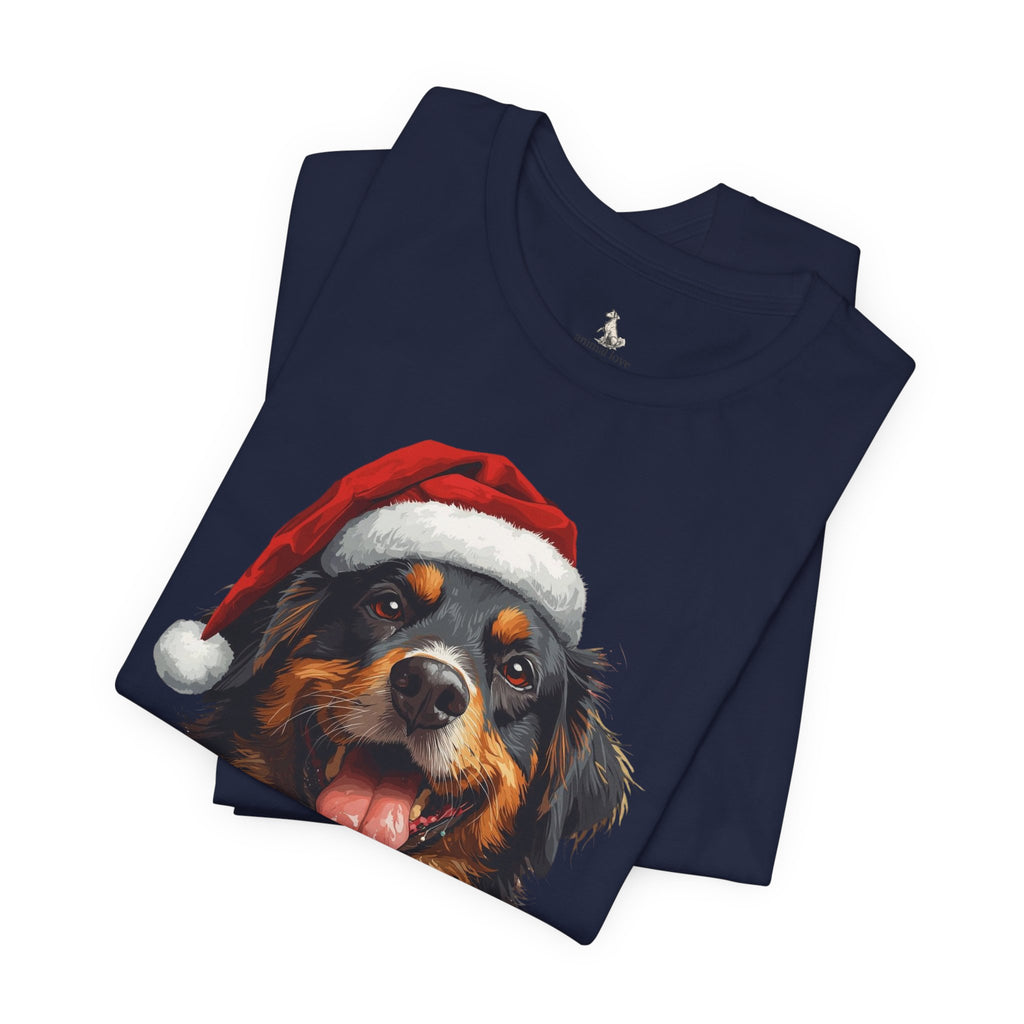 Christmas Bernese Mountain Dog T-Shirt — Santa Hat Holiday Tee