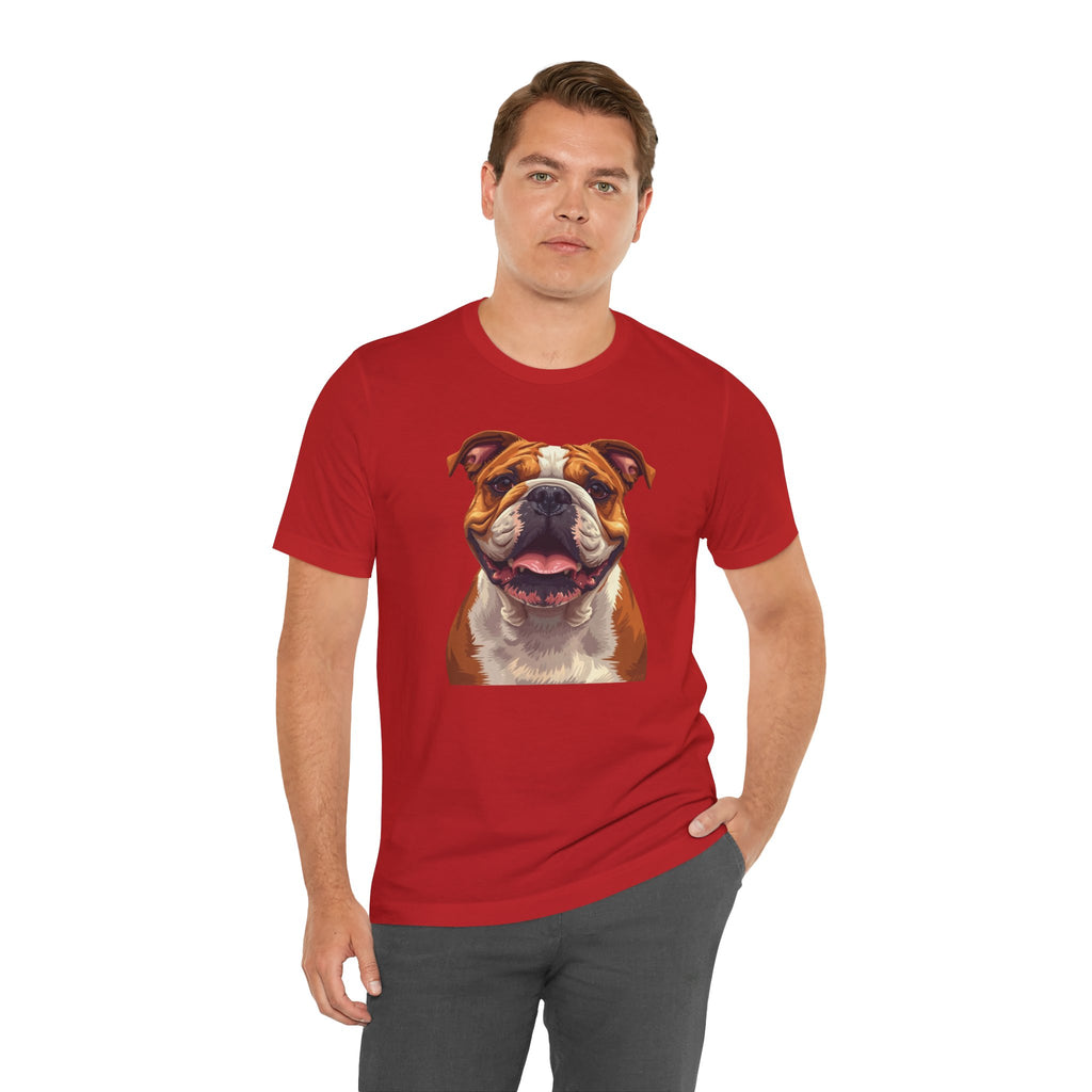Bulldog Portrait T-Shirt — Smiling English Bulldog Graphic Tee