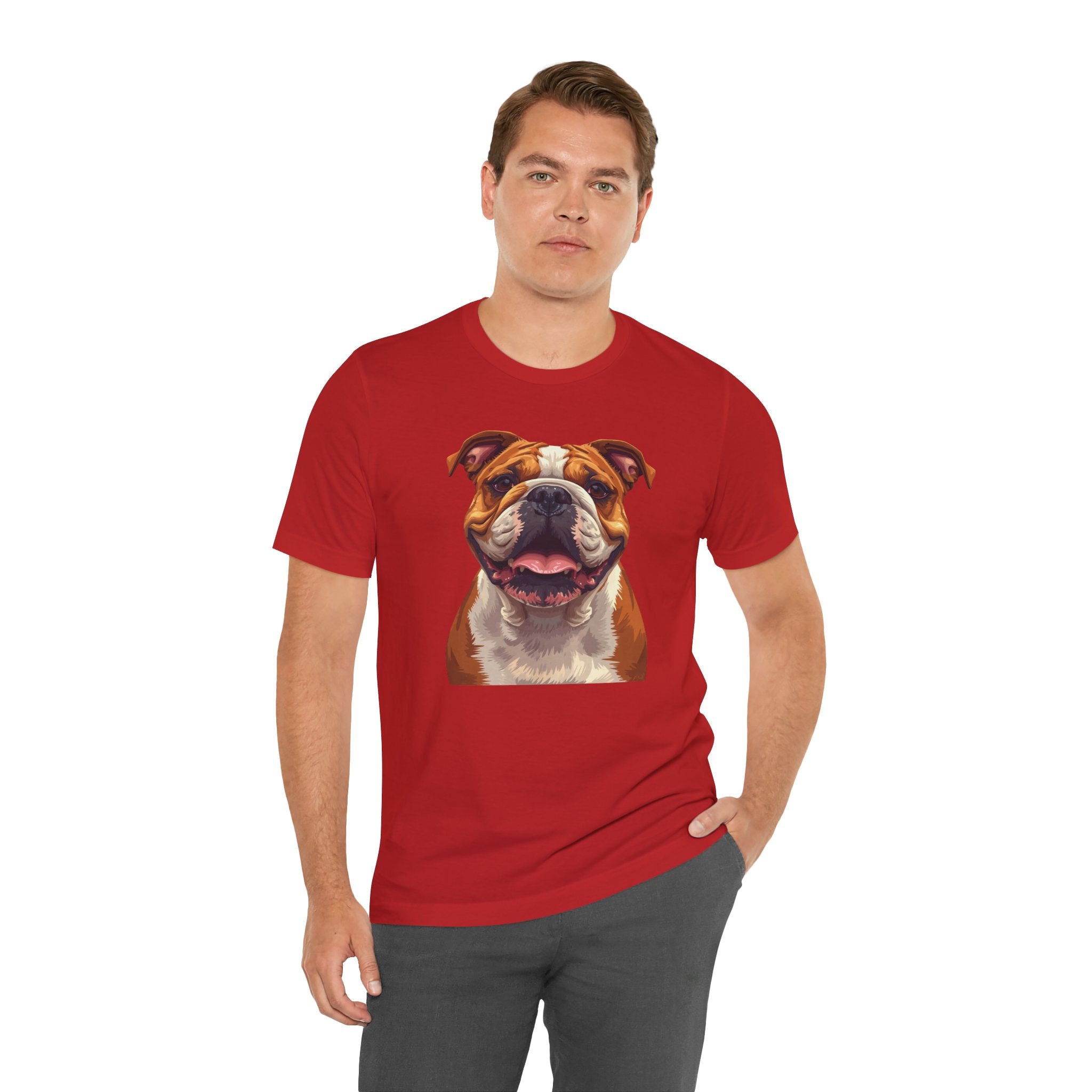 Bulldog Portrait T-Shirt — Smiling English Bulldog Graphic Tee