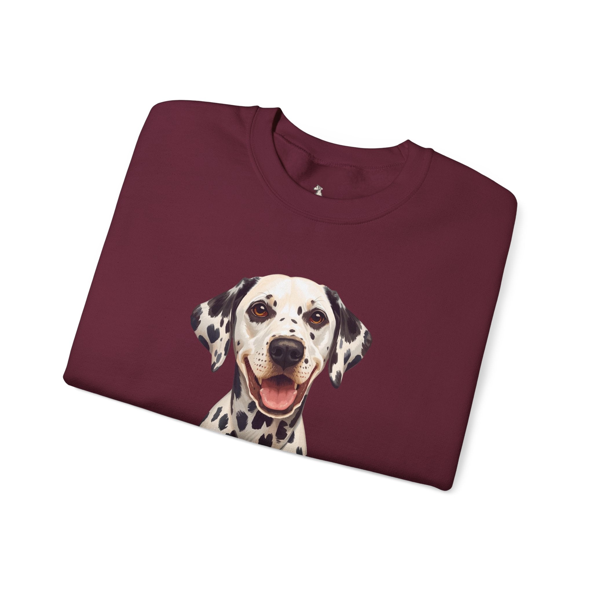 Dalmatian Smile Crewneck Sweatshirt — Cute Dog Graphic Pullover