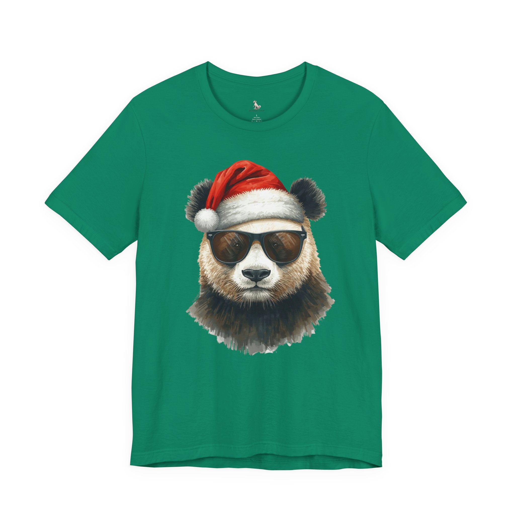 Panda With Santa Hat T-Shirt – Cool Sunglasses Holiday Tee
