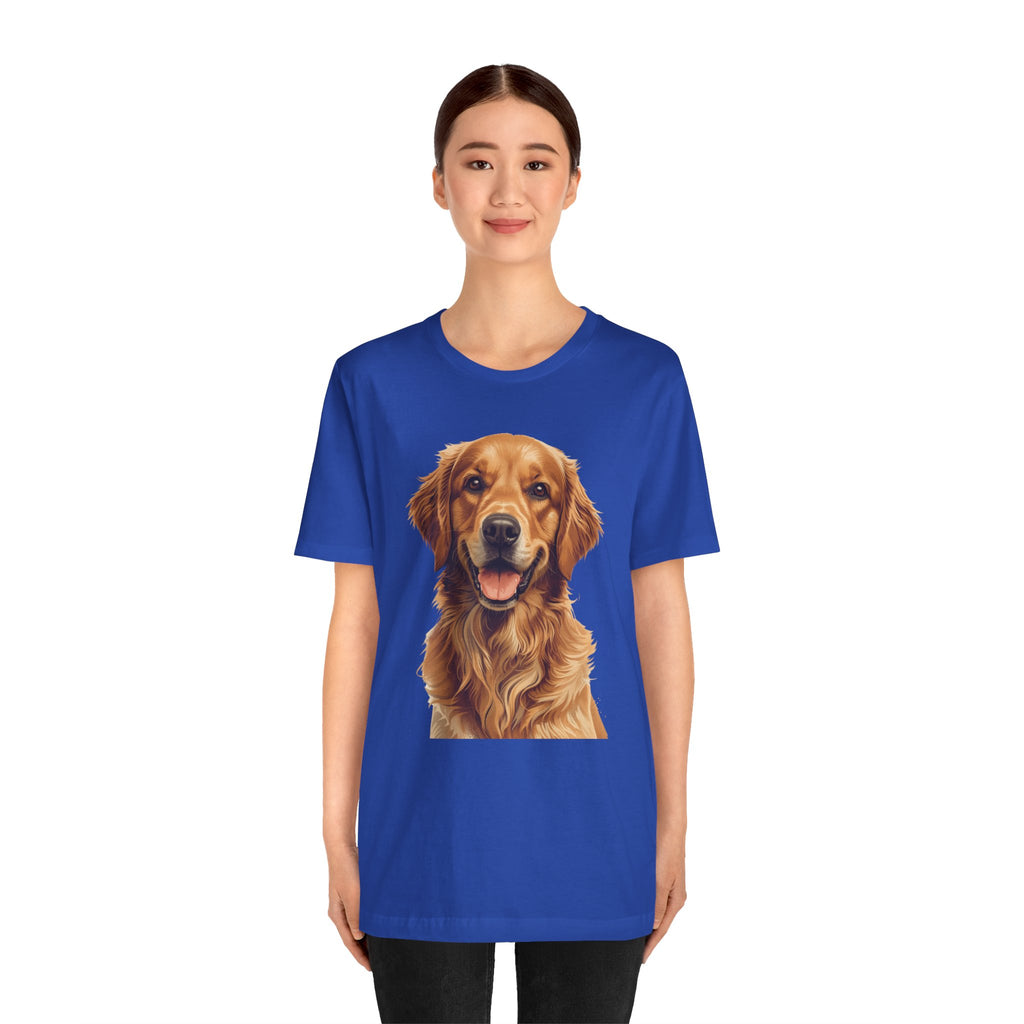 Golden Retriever Portrait T-Shirt — Smiling Dog Tee for Dog Lovers
