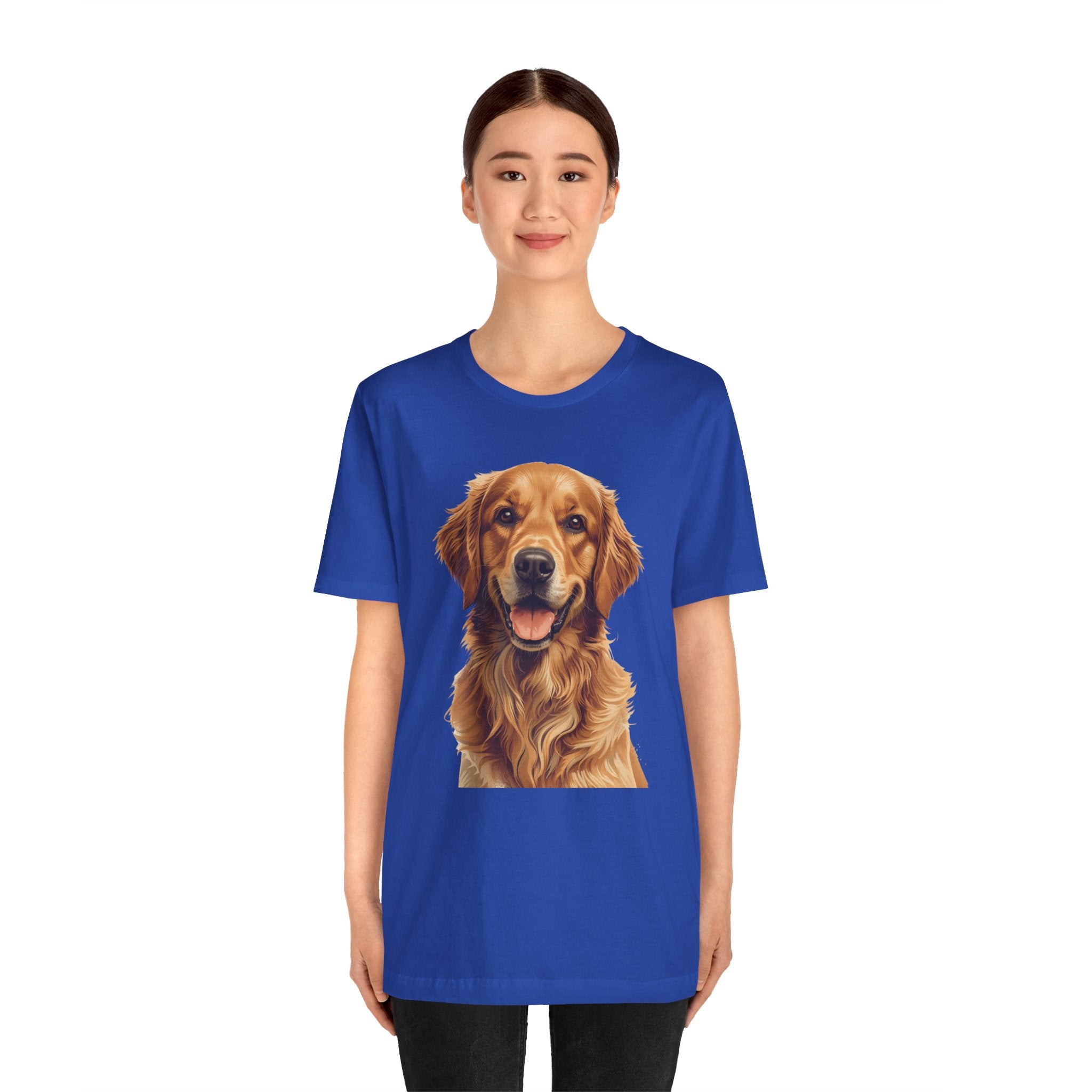 Golden Retriever Portrait T-Shirt — Smiling Dog Tee for Dog Lovers