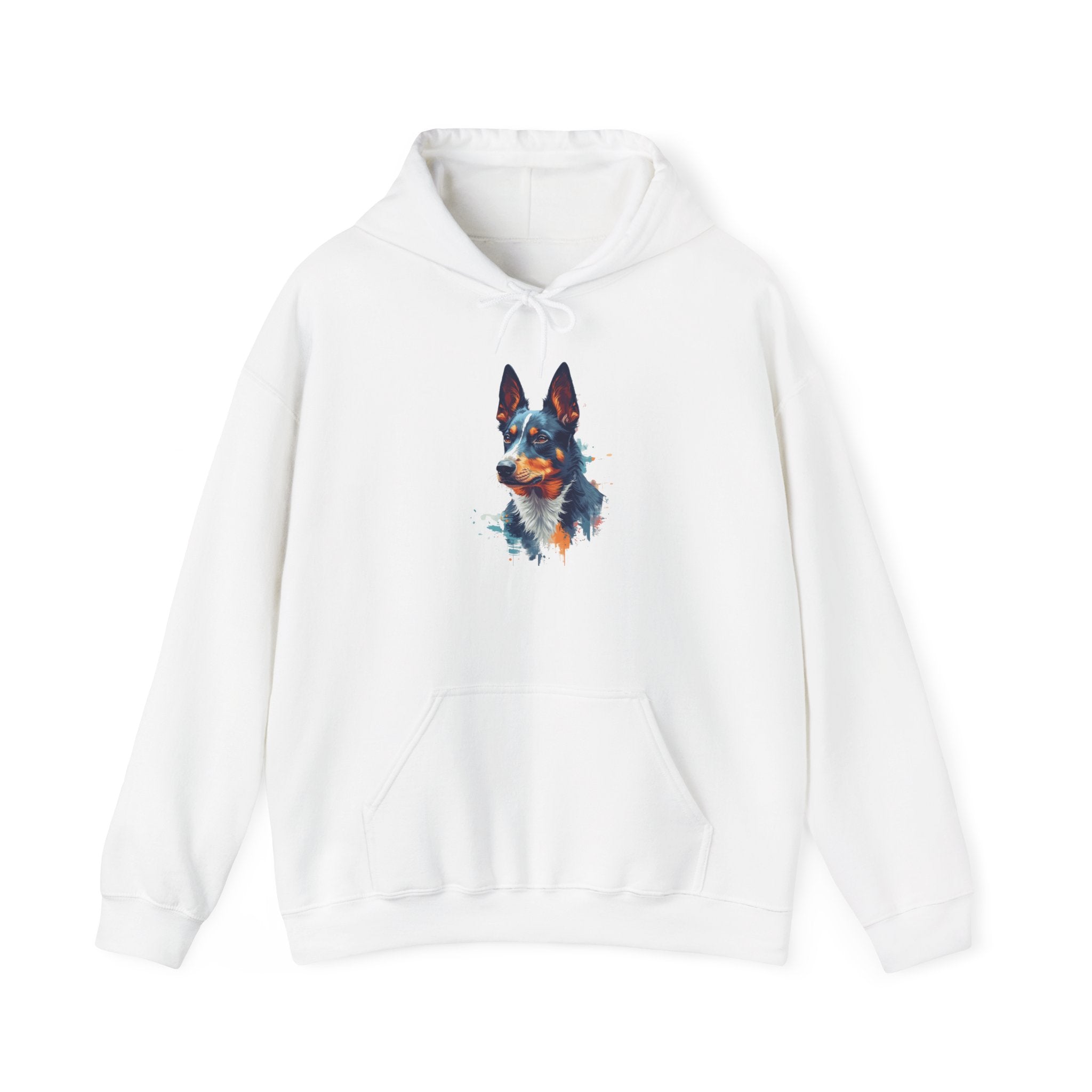 Australian Kelpie Watercolor Hoodie — Artistic Dog Portrait Pullover