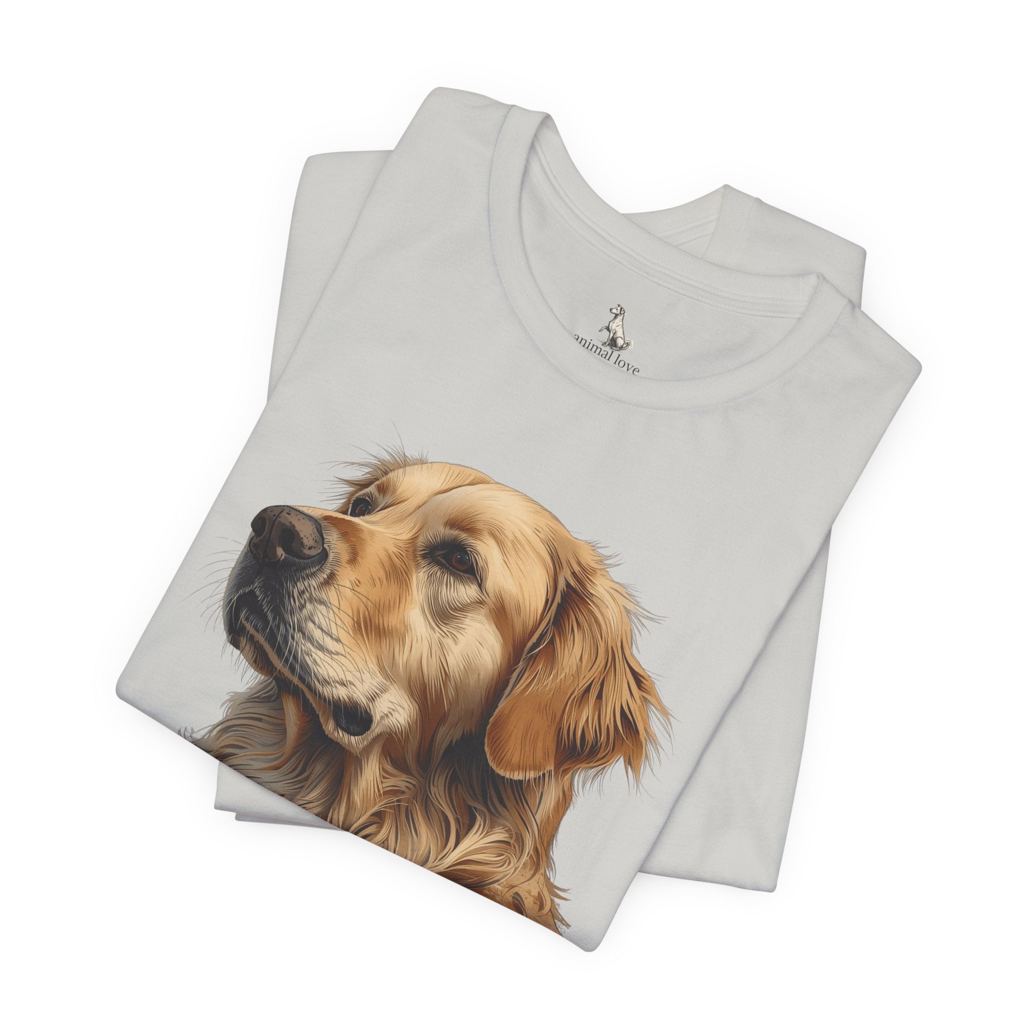 Golden Retriever Portrait T-Shirt — Realistic Dog Tee for Pet Lovers