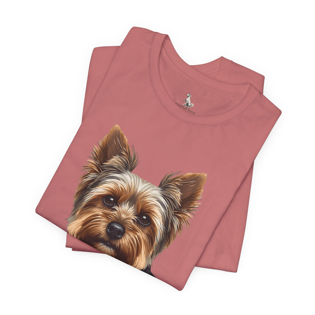 Yorkshire Terrier Portrait Tee — Realistic Cute Yorkie Dog T‑Shirt