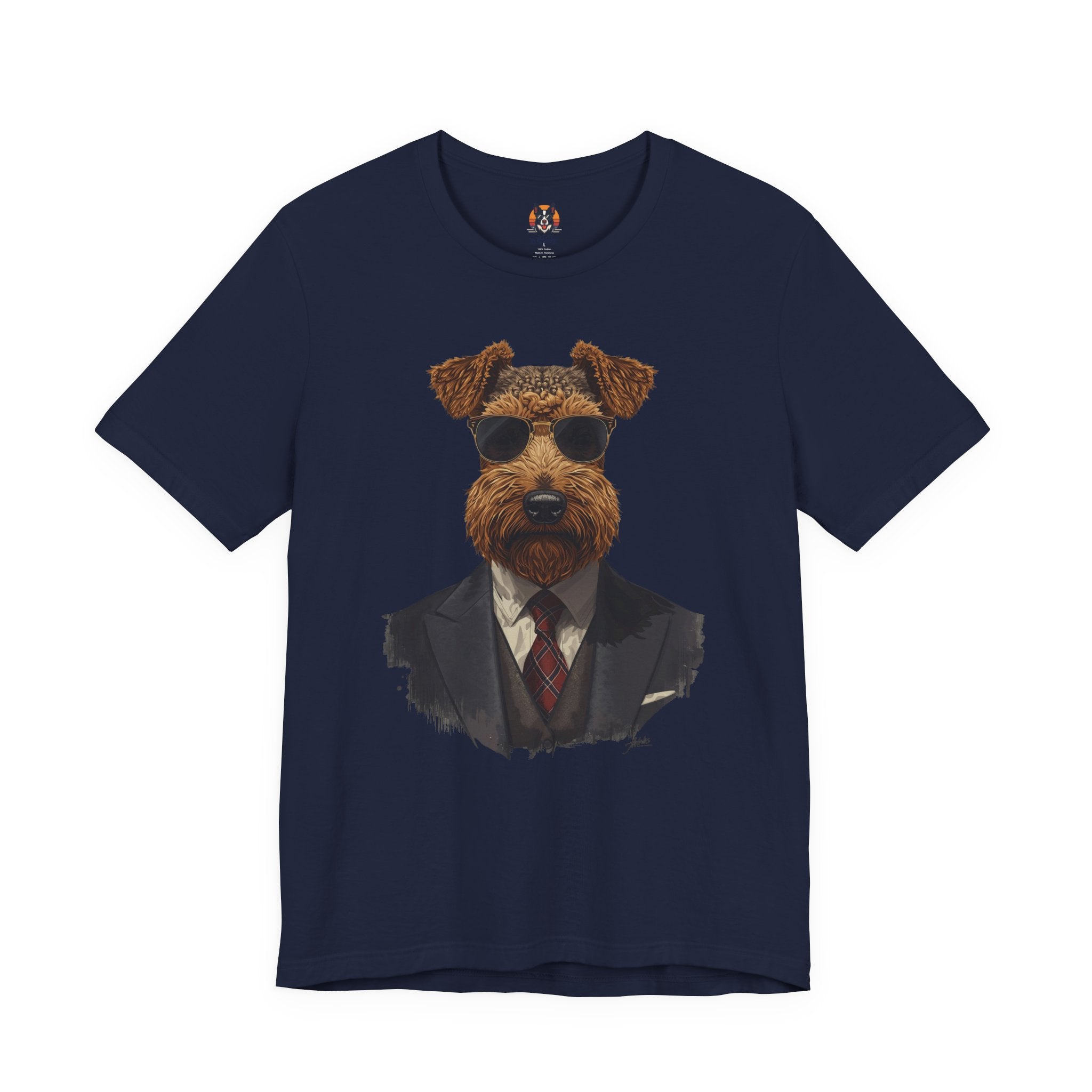 Airedale Gentleman T‑Shirt — Dog in Suit Graphic Tee