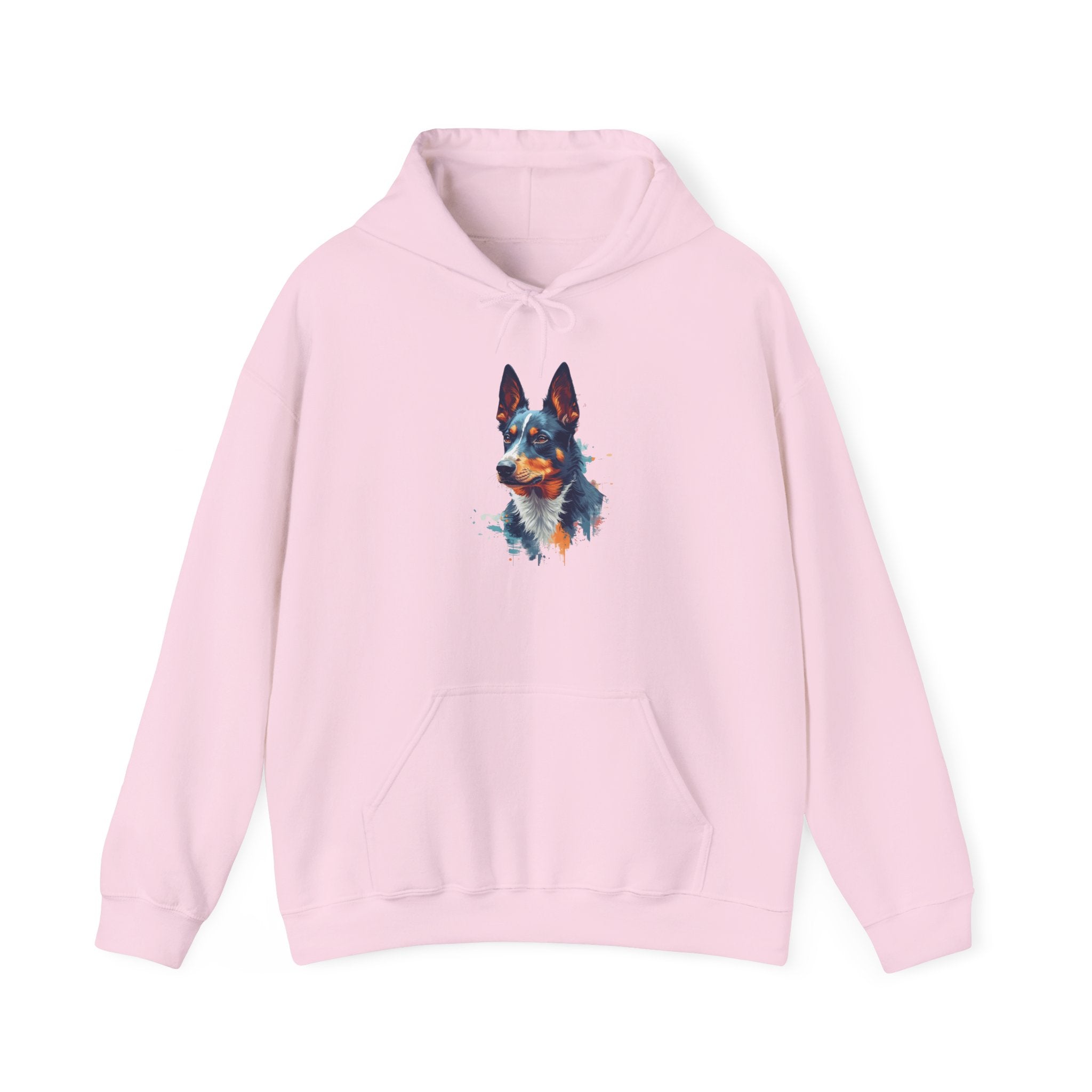 Australian Kelpie Watercolor Hoodie — Artistic Dog Portrait Pullover