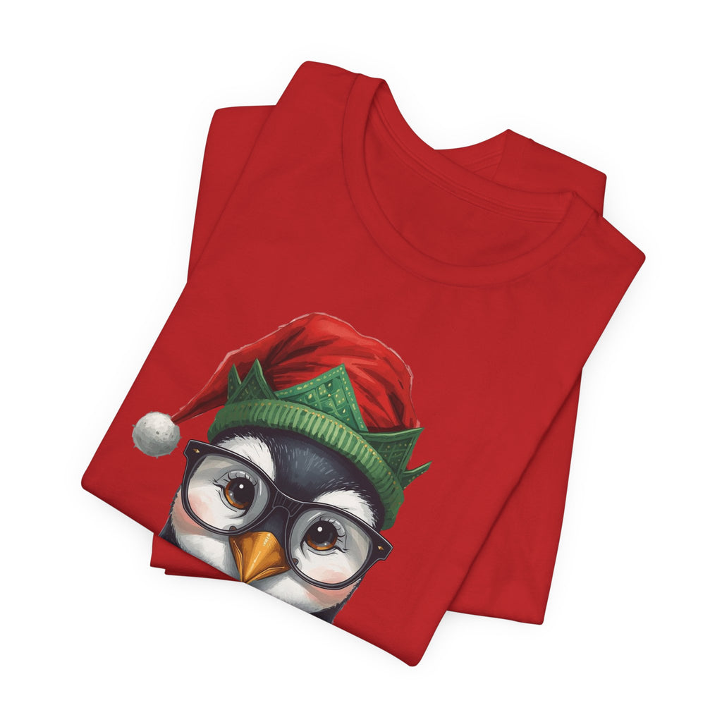 Penguin with Glasses Christmas Tee — Cute Holiday Penguin Shirt