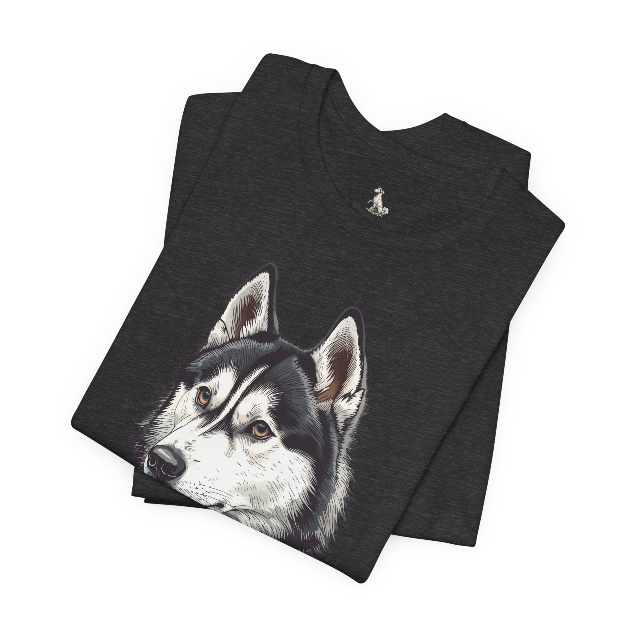 Husky Portrait T-Shirt — Realistic Siberian Husky Dog Tee