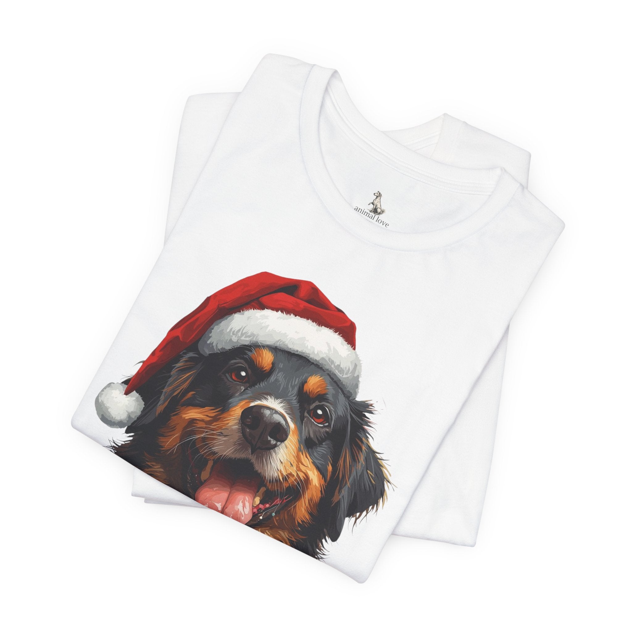 Christmas Bernese Mountain Dog T-Shirt — Santa Hat Holiday Tee