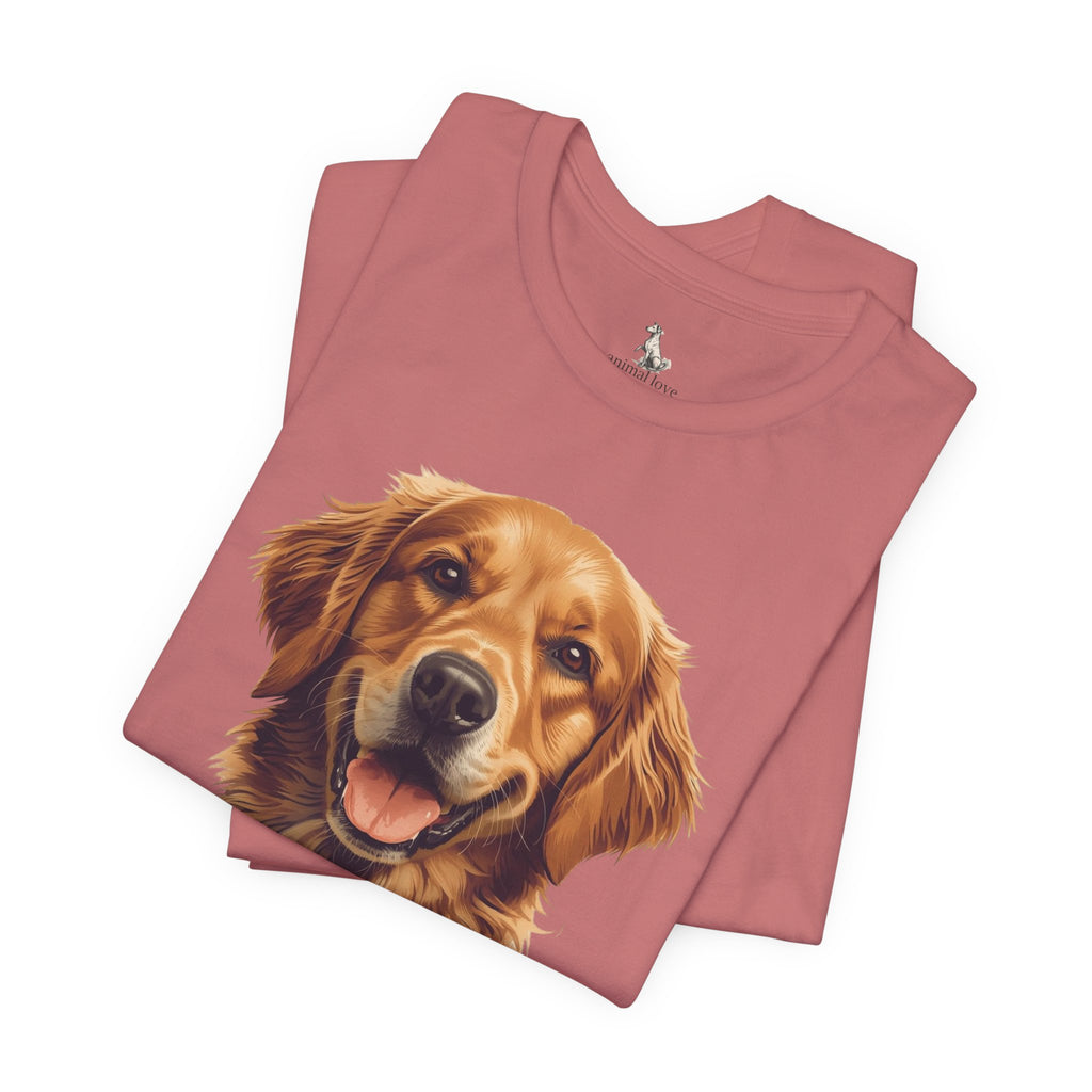 Golden Retriever Portrait T-Shirt — Smiling Dog Tee for Dog Lovers