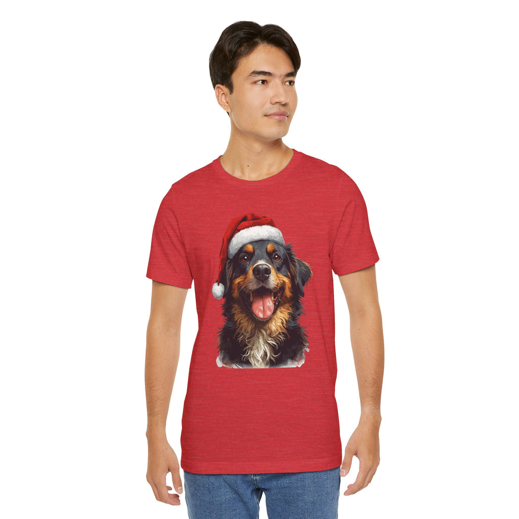 Christmas Bernese Mountain Dog T-Shirt — Santa Hat Holiday Tee
