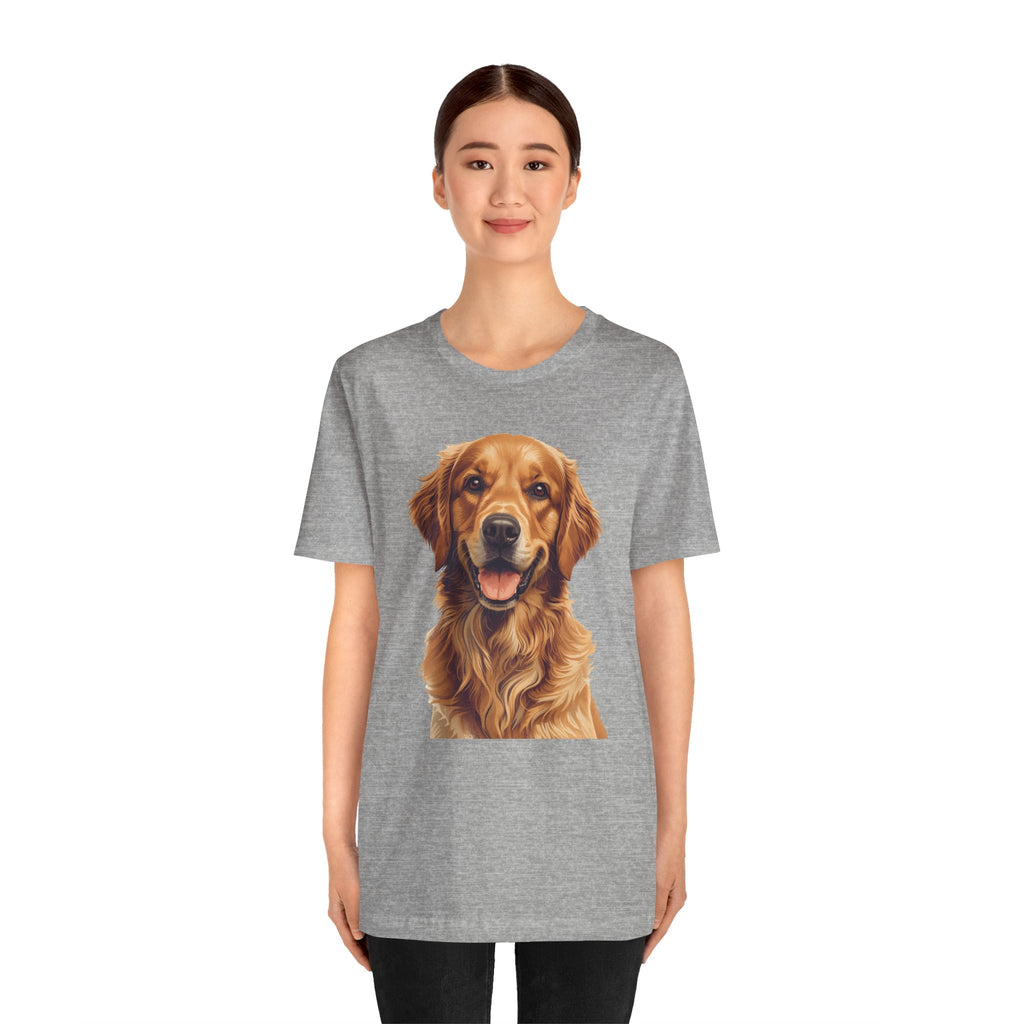 Golden Retriever Portrait T-Shirt — Smiling Dog Tee for Dog Lovers