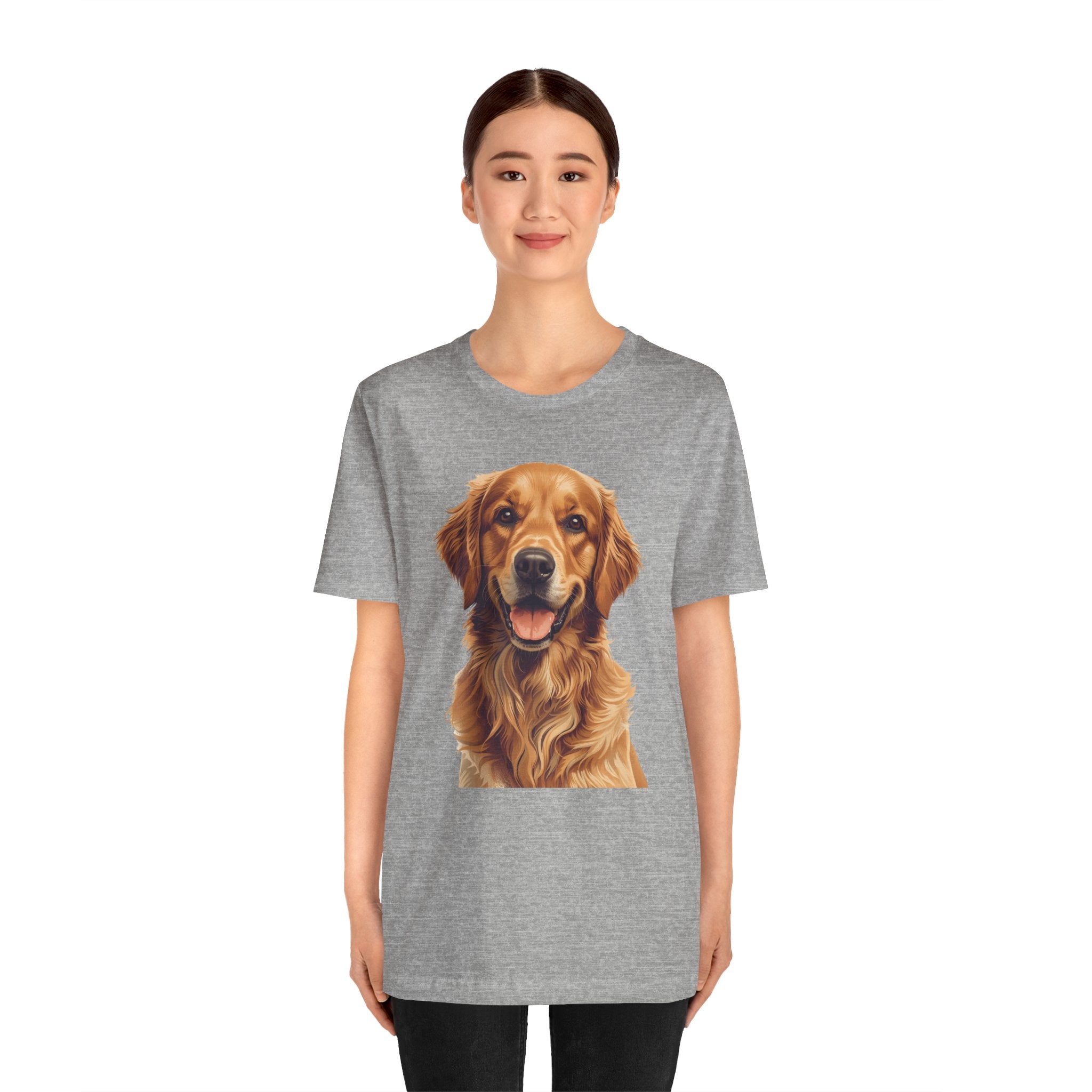 Golden Retriever Portrait T-Shirt — Smiling Dog Tee for Dog Lovers