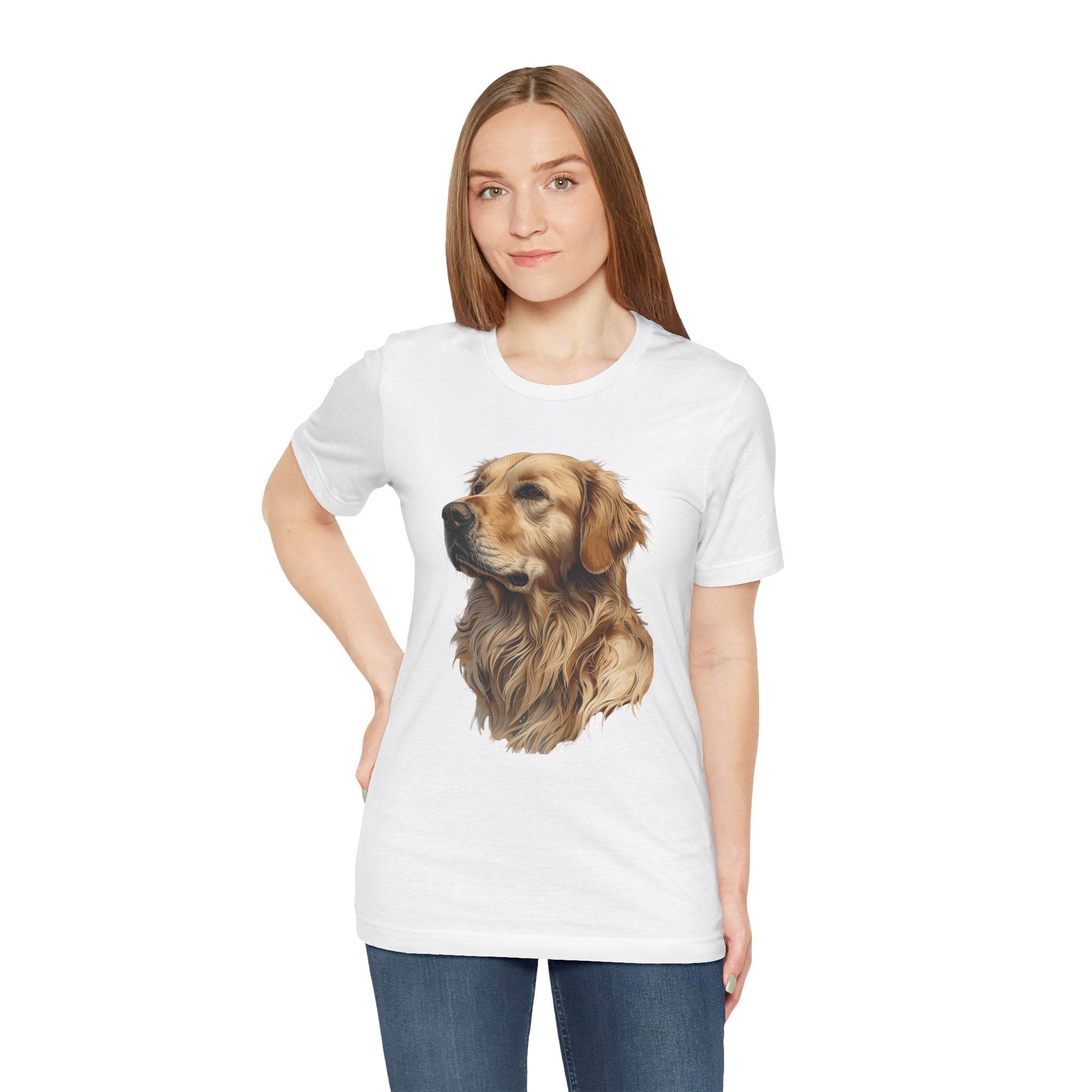 Golden Retriever Portrait T-Shirt — Realistic Dog Tee for Pet Lovers